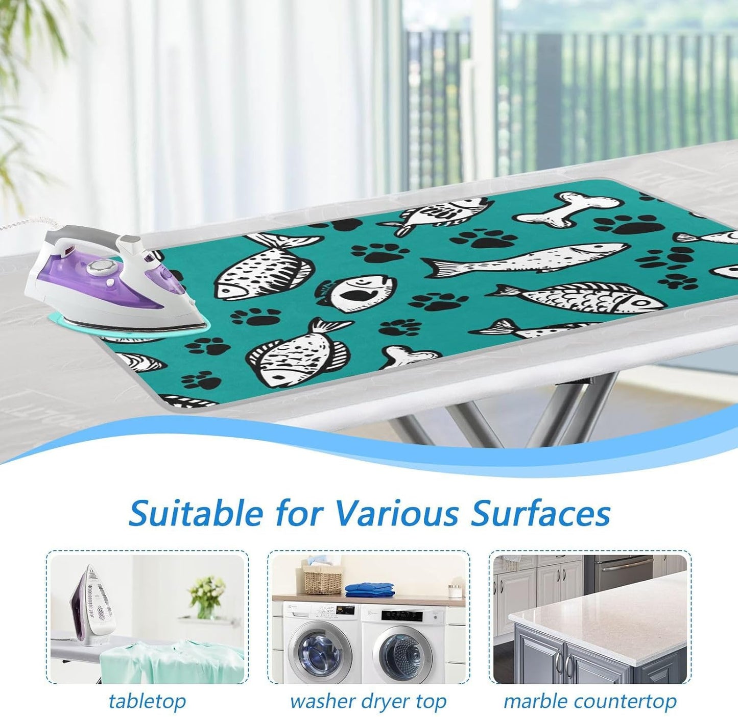 Ironing Mat Portable Ironing Pad Ironing Blanket for Table Top Heat Resistance Double-Side Using