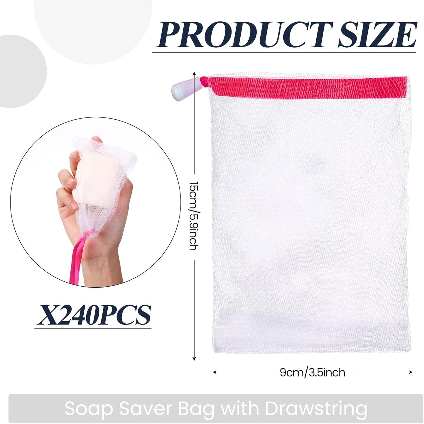 Hushee Soap Bag Bubble Mesh Bags Exfoliating Soap Pouch with Drawstring for Foaming Drying Easy