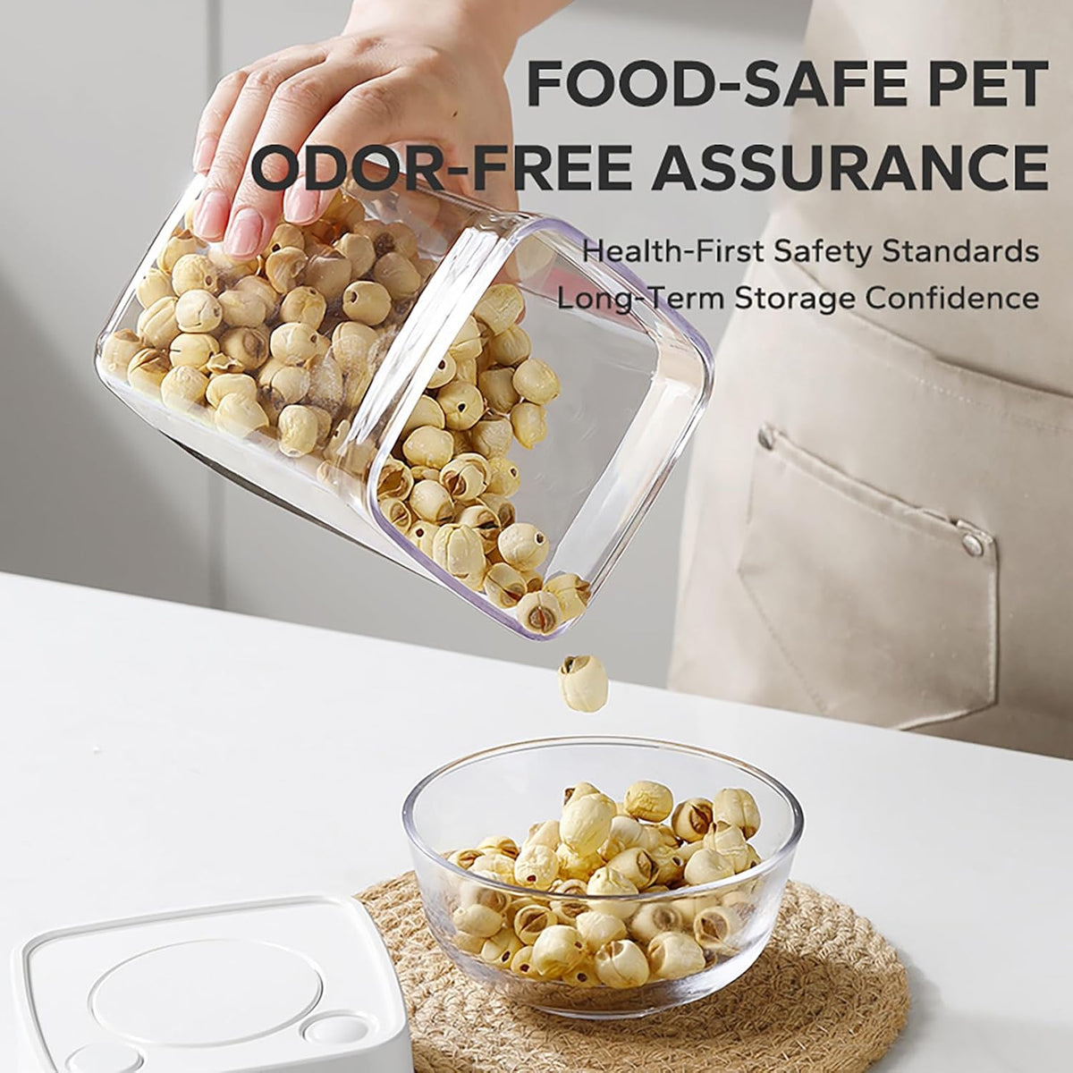 Manual Vacuum Jar With One-Button Vacuum Pump, Airtight Food Cereal Containers Storage With Lids