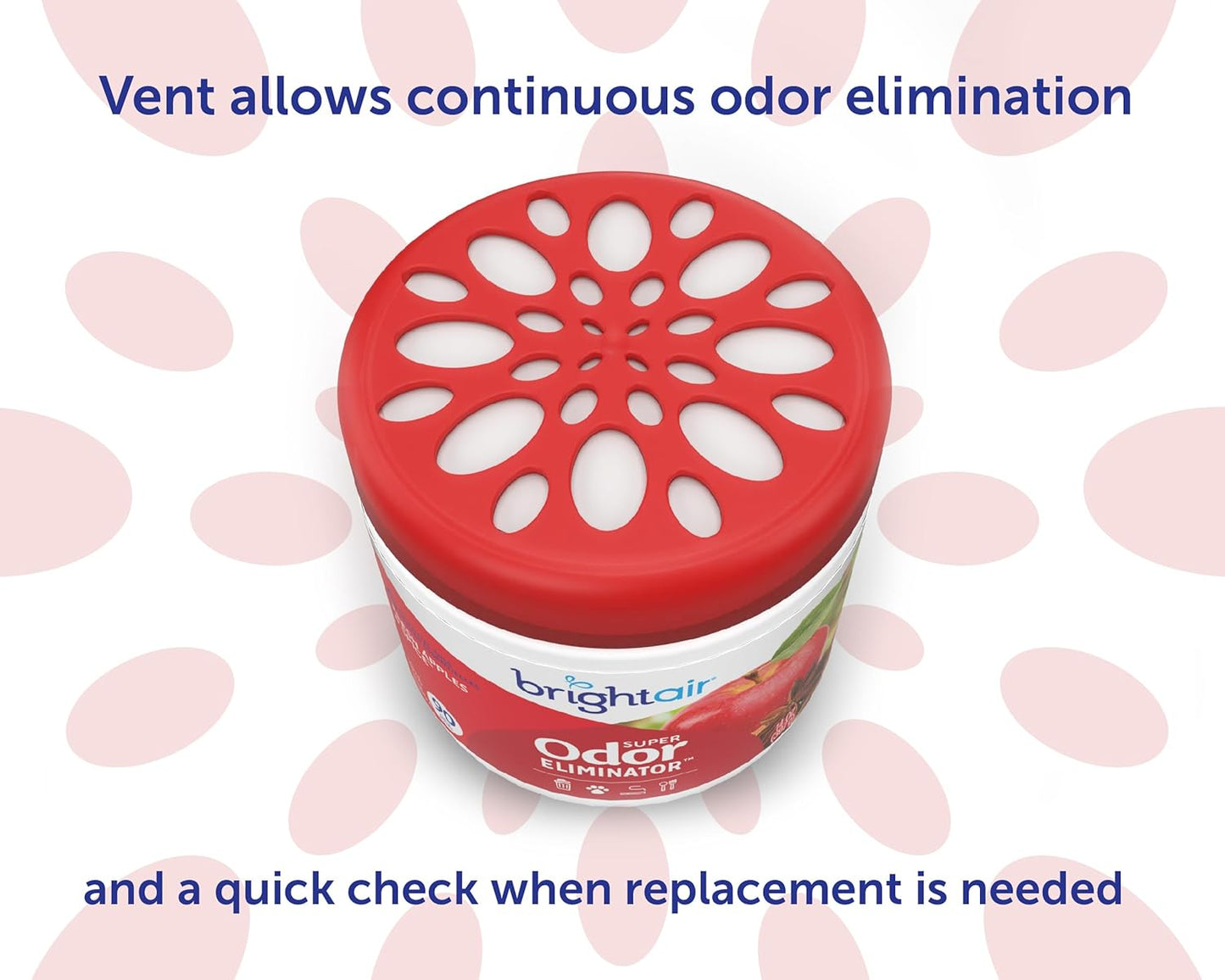 Bright Air 14 oz. Super Odor Eliminator, for Medium-Size Spaces, Fresh Apples & Spice Scent, Case