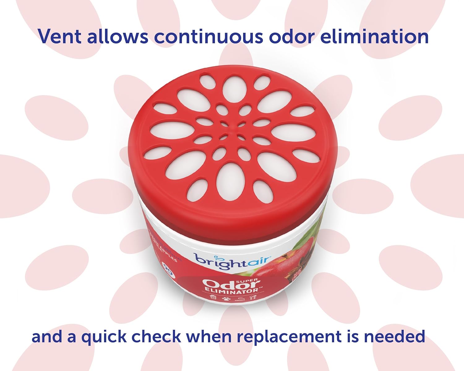 Bright Air 14 oz. Super Odor Eliminator, for Medium-Size Spaces, Fresh Apples & Spice Scent, Case