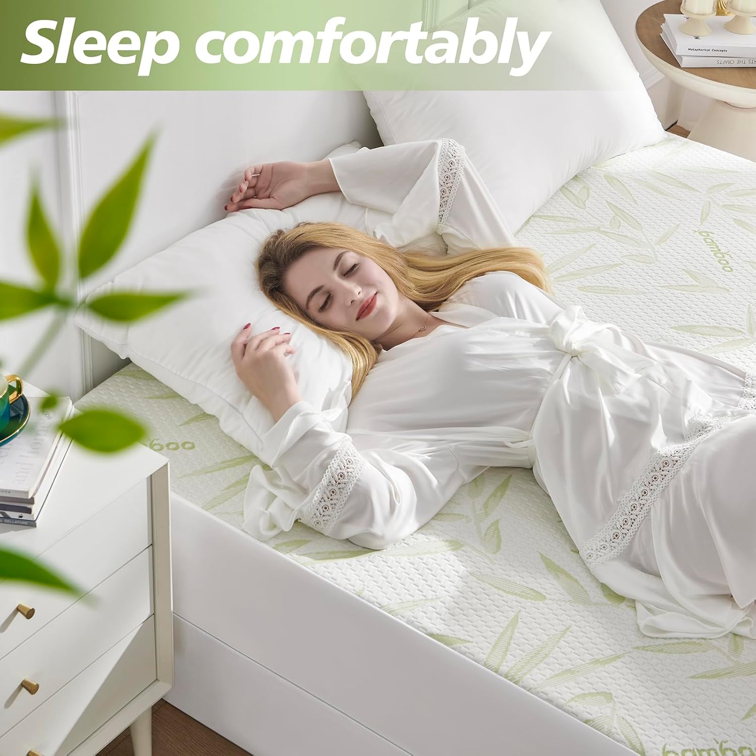 California King Mattress Protector Waterproof Mattress Pad Washable Bamboo Rayon Mattress Cover