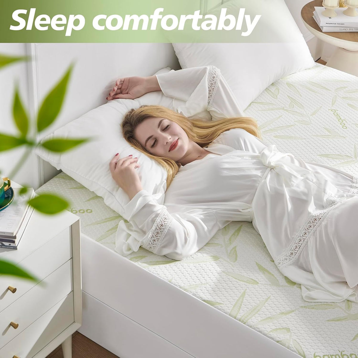 Twin XL Mattress Protector Waterproof Mattress Pad Washable Bamboo Rayon Mattress Cover Breathable