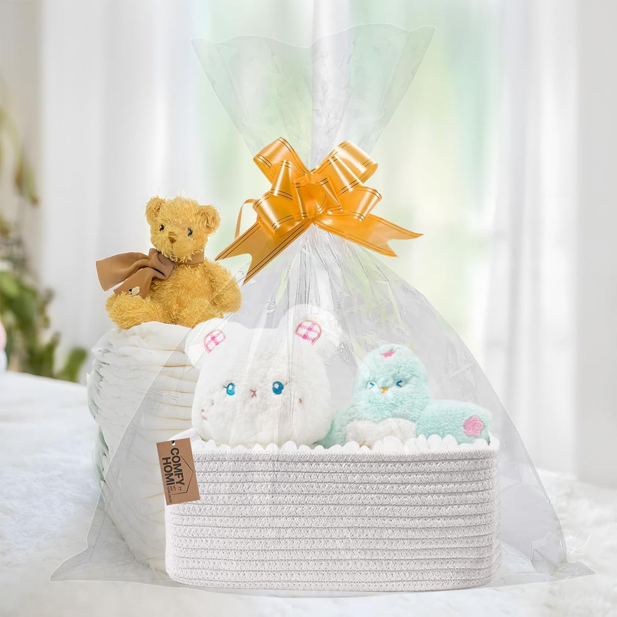 COMFY-HOMI 11.5"x7.5"x4.7" Storage Baskets for Organizing | Cotton Rope Woven Basket | Toy Storage