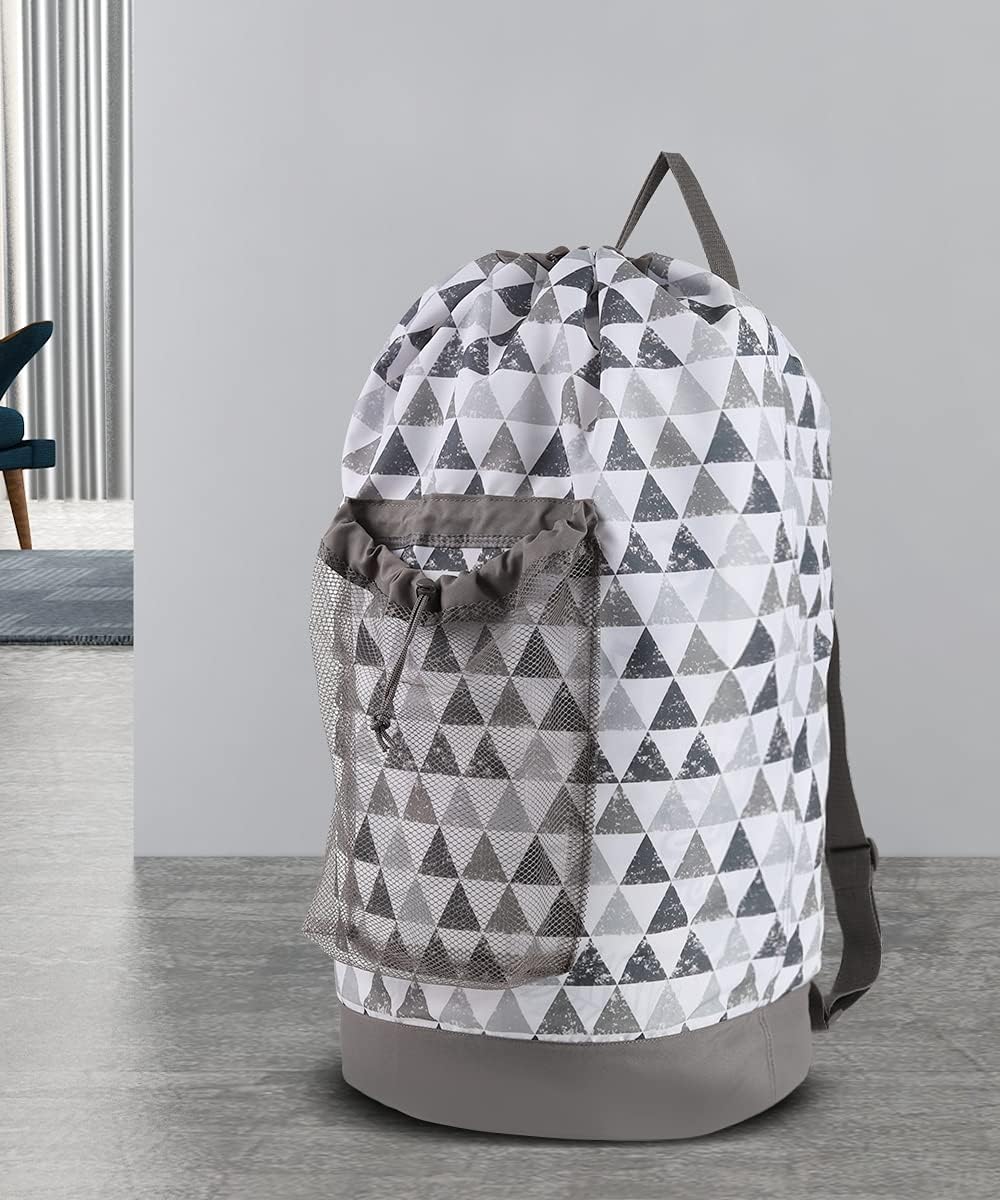 Dalykate Backpack Laundry Bag, Laundry Backpack with Shoulder Straps and Mesh Pocket Durable Nylon