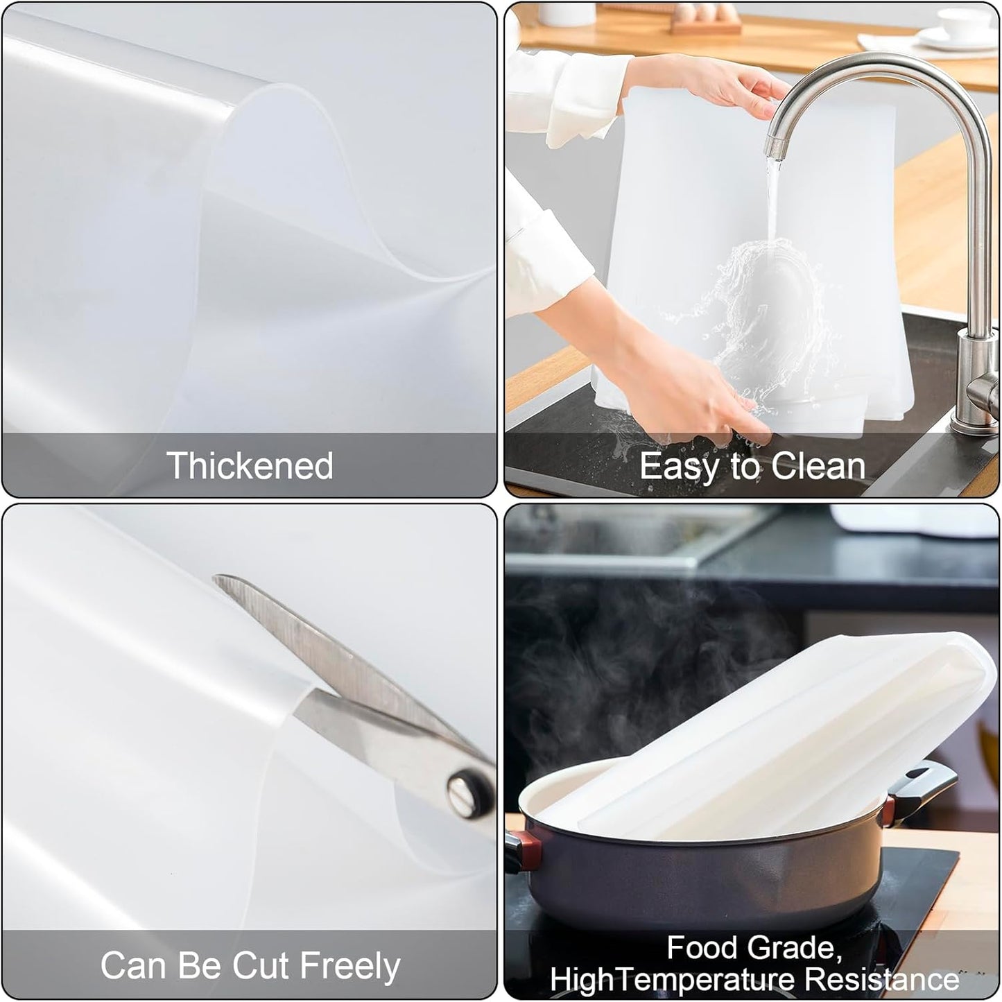 Food Grade Silicone Table Protector Mat 47x24 Inch, Heat Resistant Desk Pad for