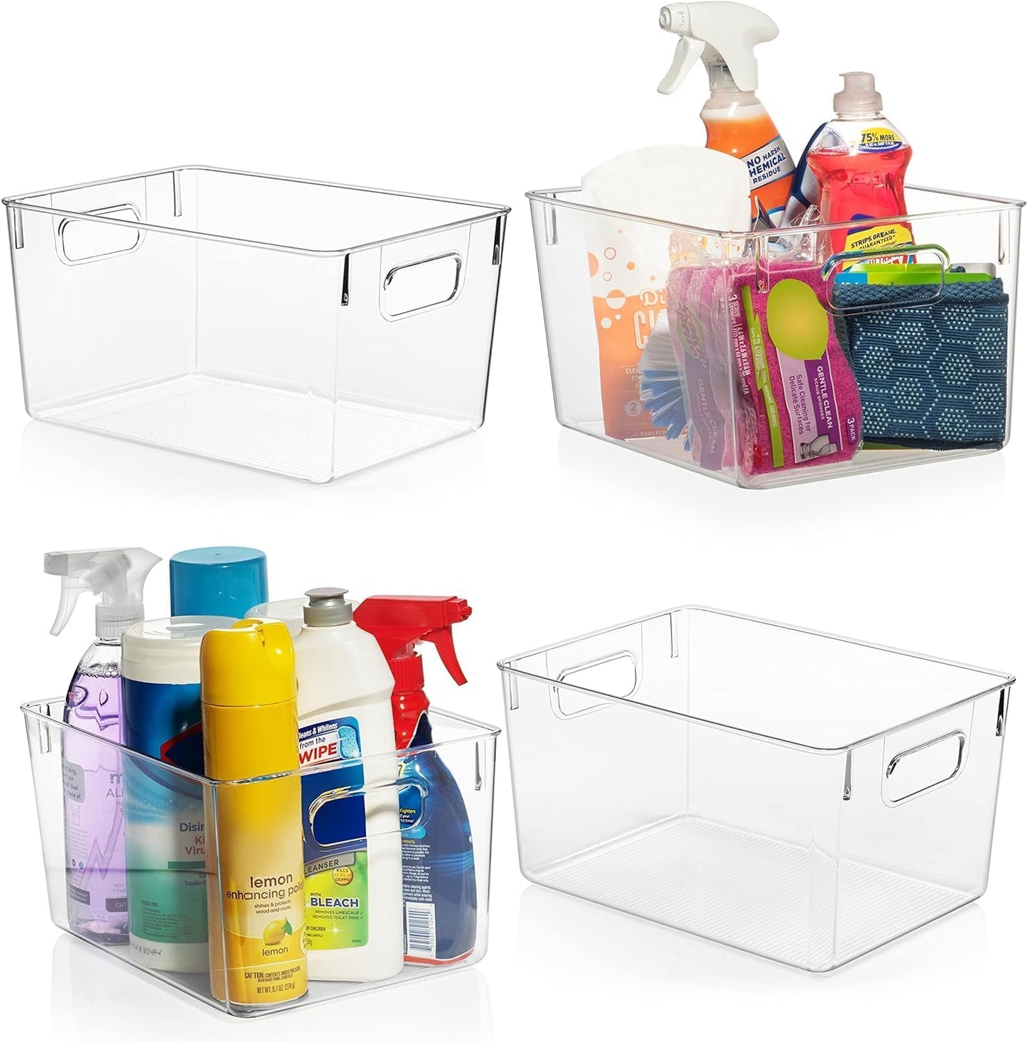 ClearSpace Clear Plastic Storage Bins – Pantry Organizers & Storage Containers, Cabinet Organizer