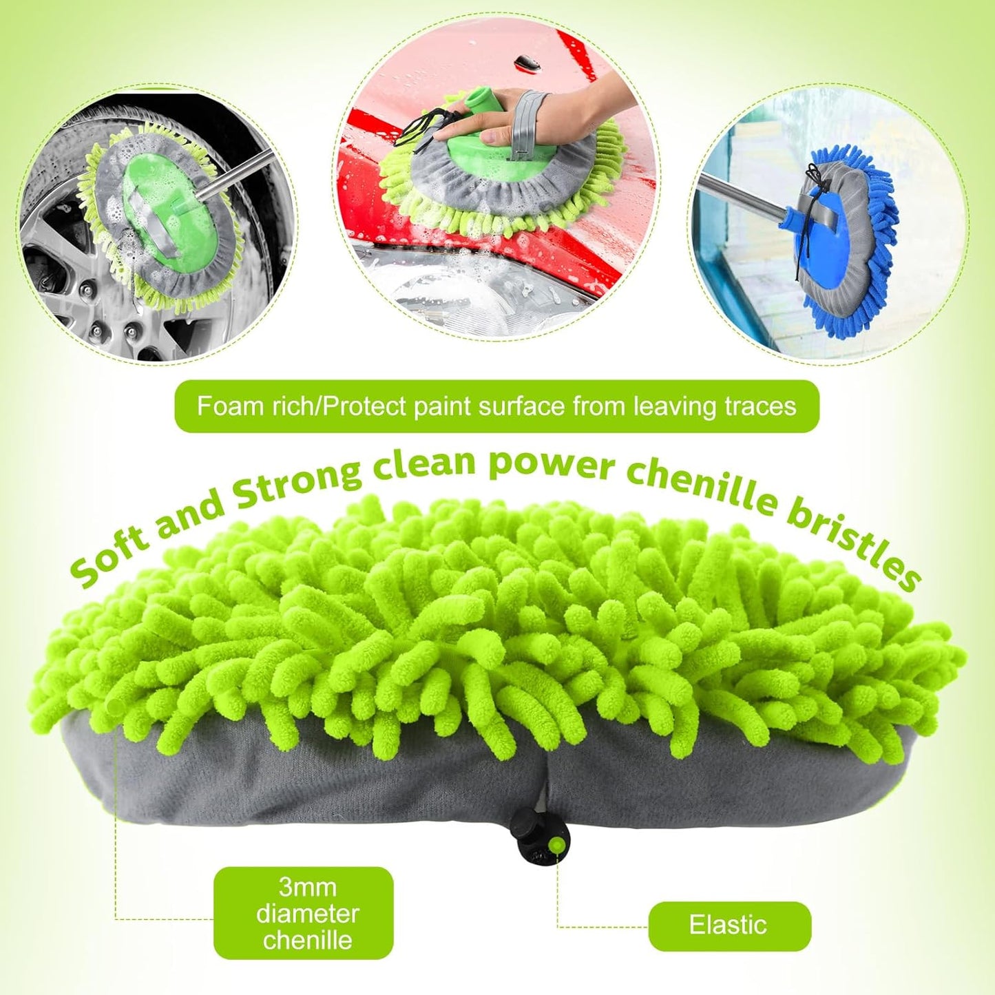 Layhit 5 Pcs Car Wash Mitt Set, Brush Not Included, Microfiber Mitt Cleaning Car Truck Washing