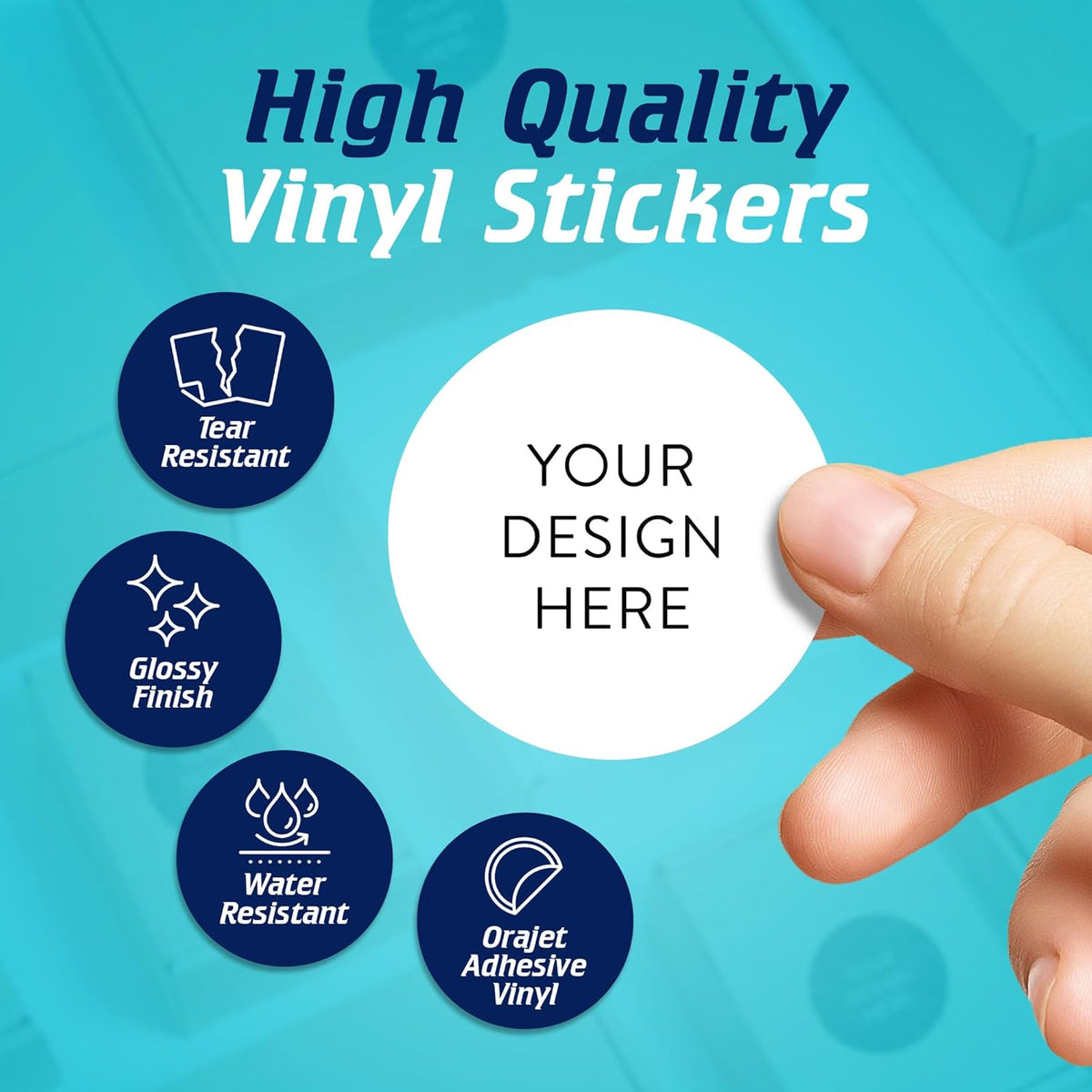 5-1000 Custom Vinyl Stickers - Upload Your own Image, Text, Design, Logo - Personalized Logo Labels