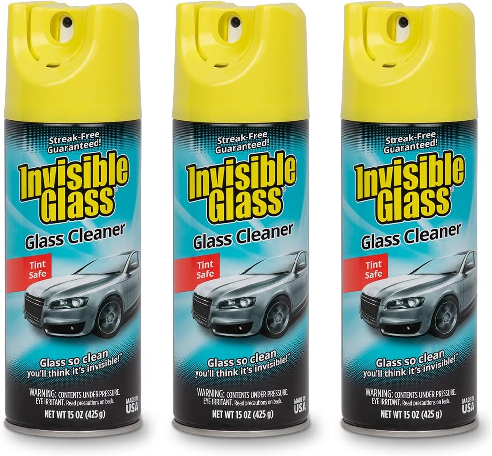 Invisible Glass 91163-3PK Premium Aerosol Glass and Window Cleaner for Auto and Home, Streak-Free