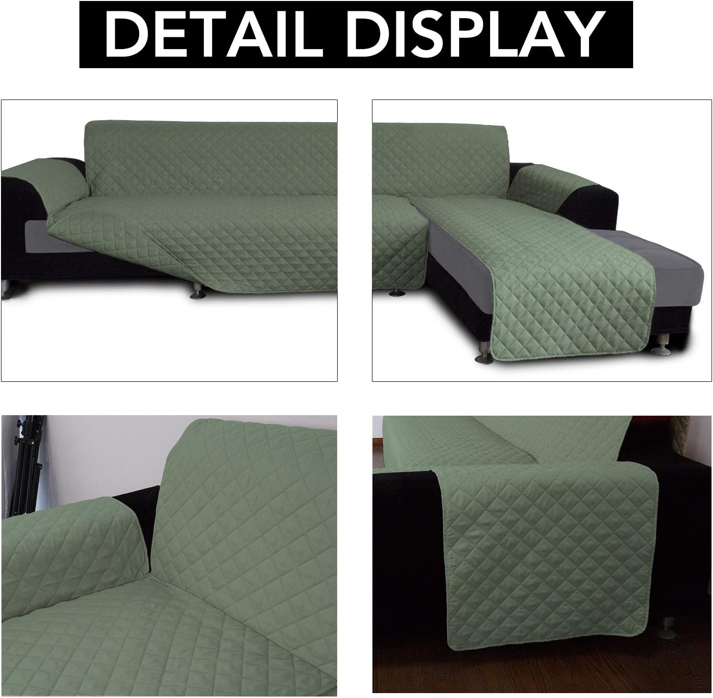 Easy-Going L Shape Sofa Slipcover - Reversible Chaise Cover - Furniture Protector for Pets, Kids