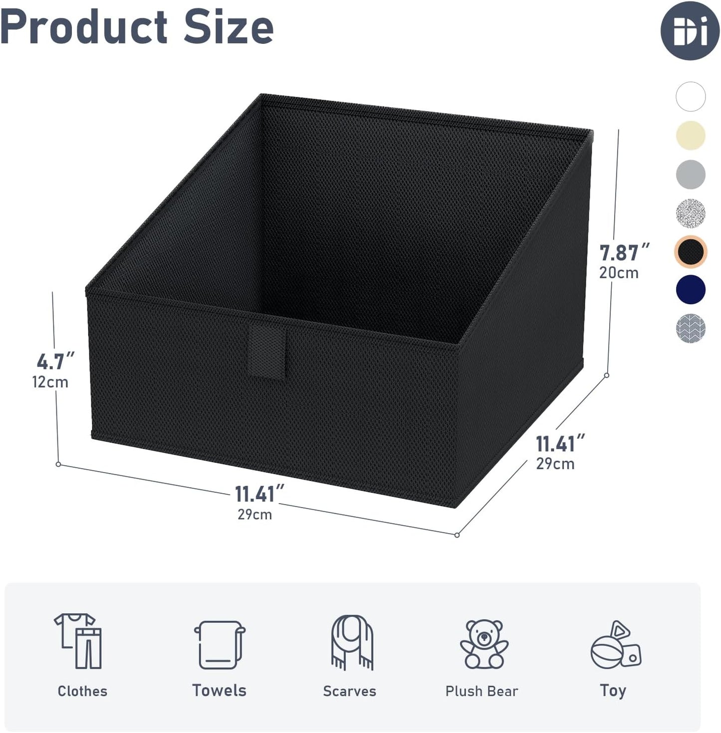 DIMJ Closet Storage Bins 8 Pack - Fabric Trapezoid Closet Organizer Bin, Foldable Storage Baskets