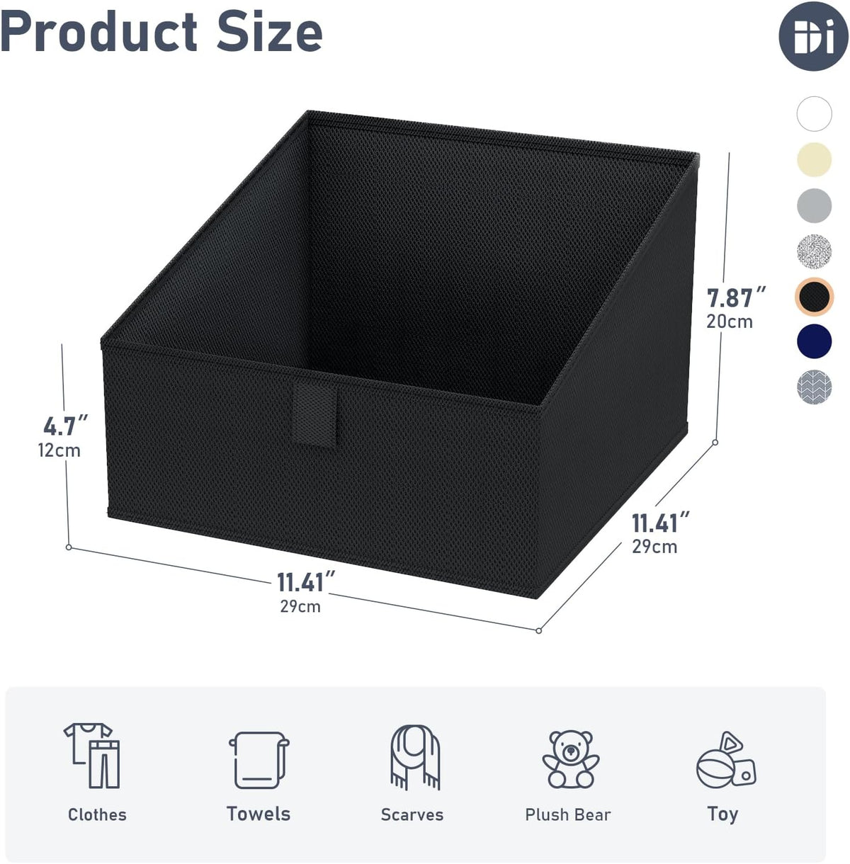 DIMJ Closet Storage Bins 8 Pack - Fabric Trapezoid Closet Organizer Bin, Foldable Storage Baskets