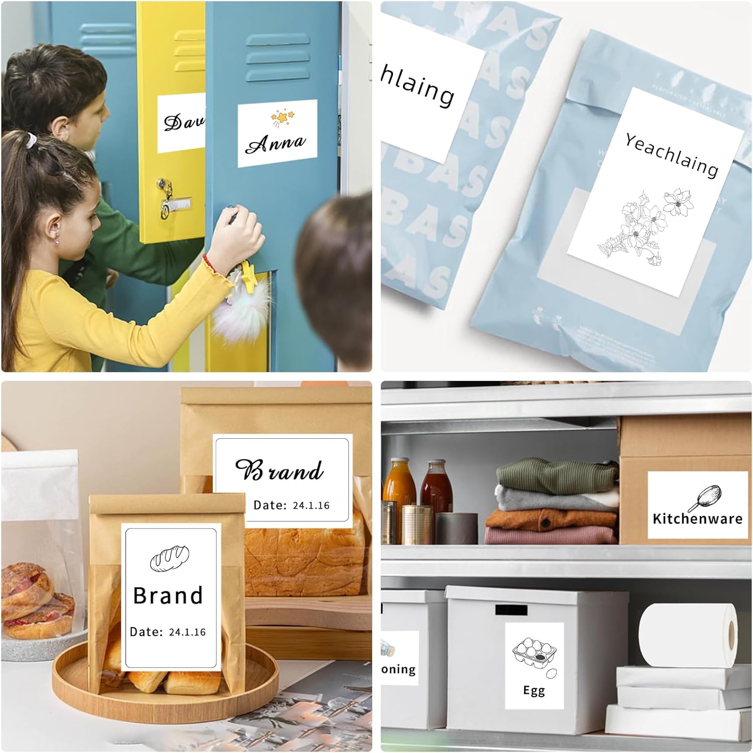 4×6 Inch White Removable Thermal Labels,Waterproof Thermal Label Stickers,200 Sheets per Roll with
