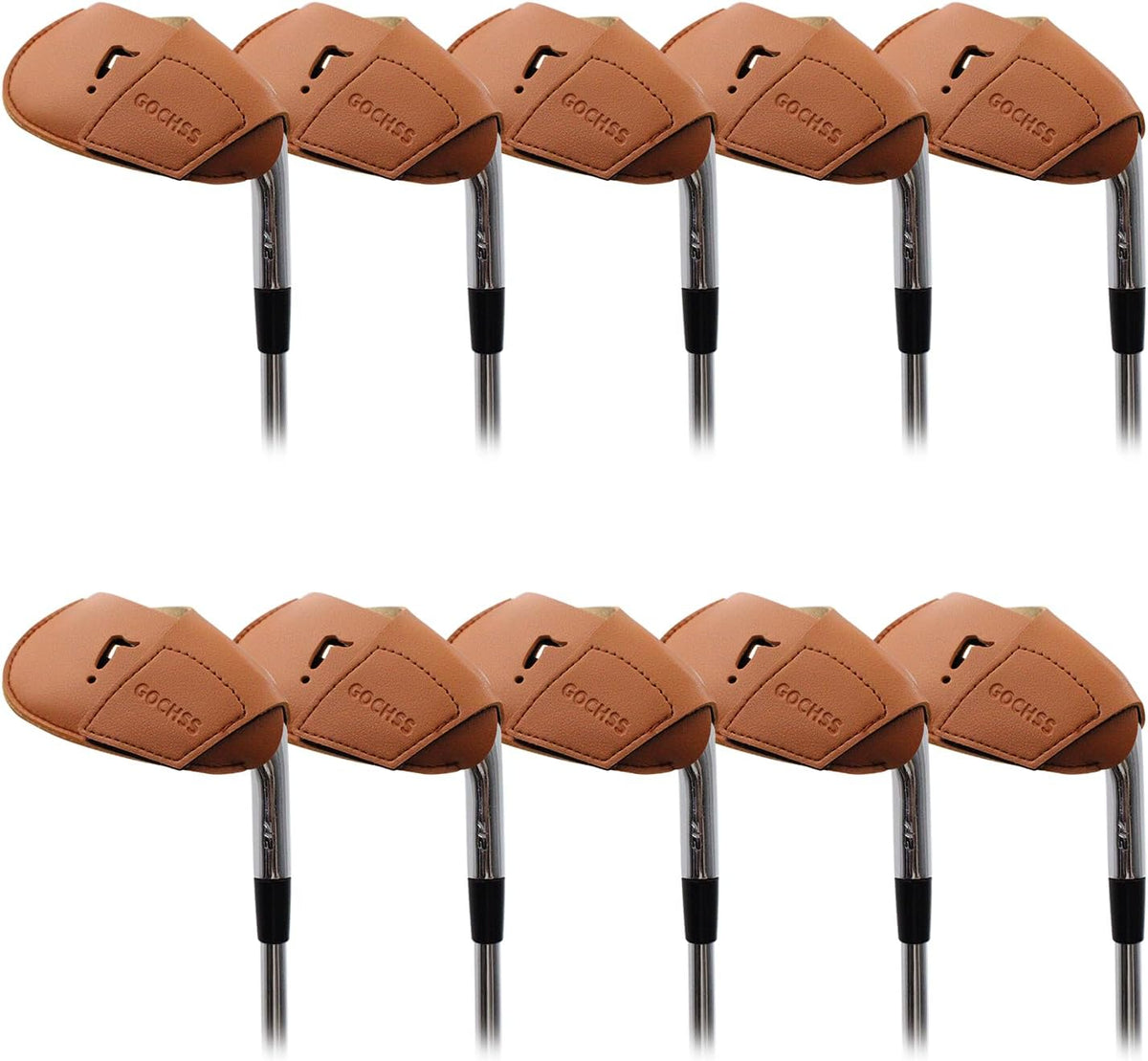 I Golf Iron Headcovers 10pcs PU Fit Both Right-Handed Clubs Golf Club Protector for Titleist