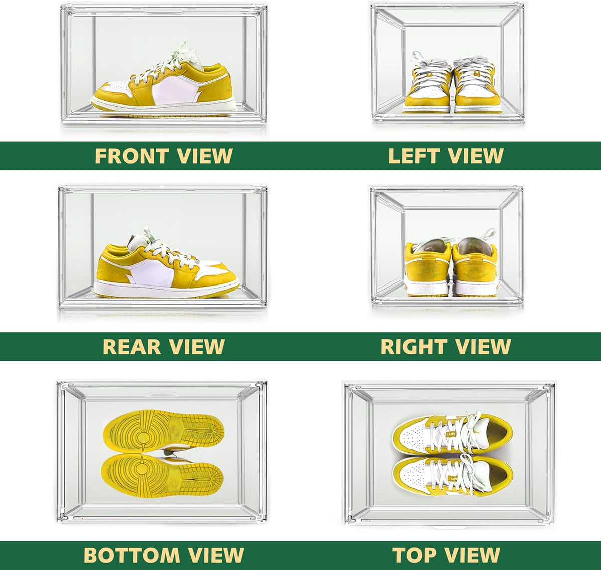 12 Pack Thicken Shoe Rack Organizer for Closet Acrylic Shoe Box with Magnetic Door Sneaker Display