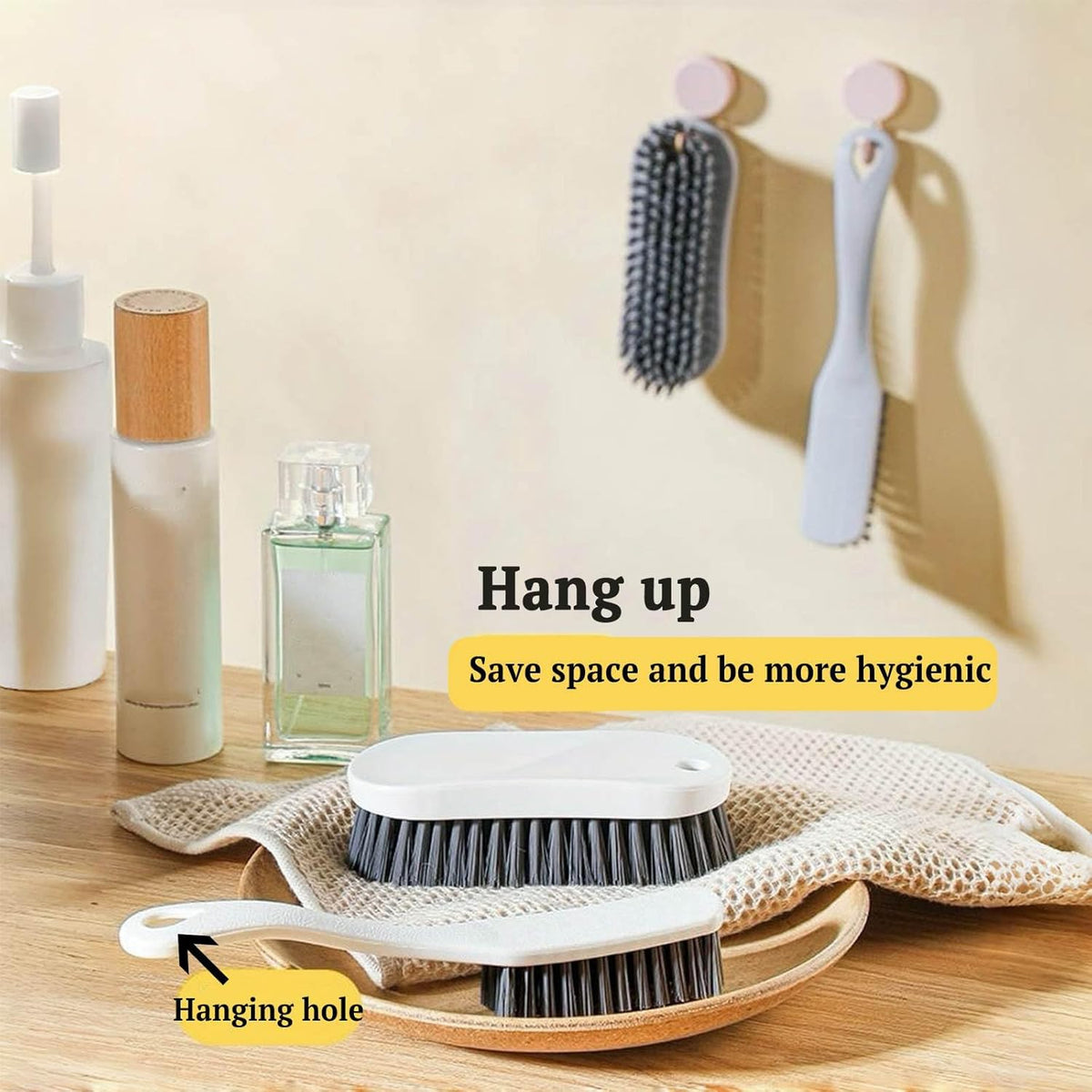 Scrub Brush for Cleaning - 3pcs Bathroom Scrubber Cleaning Brushes for Household Use Heavy Duty