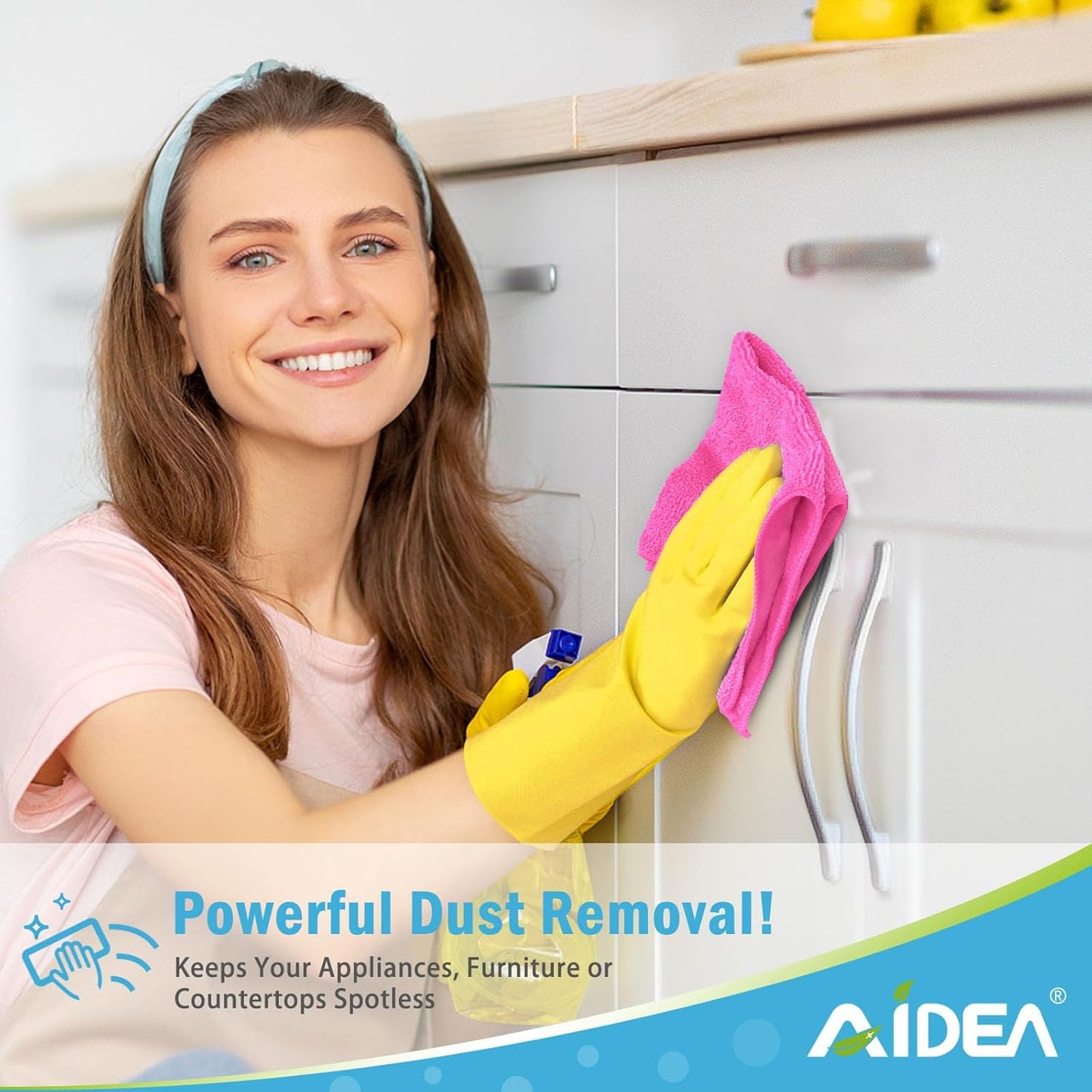 AIDEA Microfiber Cleaning Cloth-12PK, Soft Microfiber Towels for Cars, Absorbent Cleaning Rags
