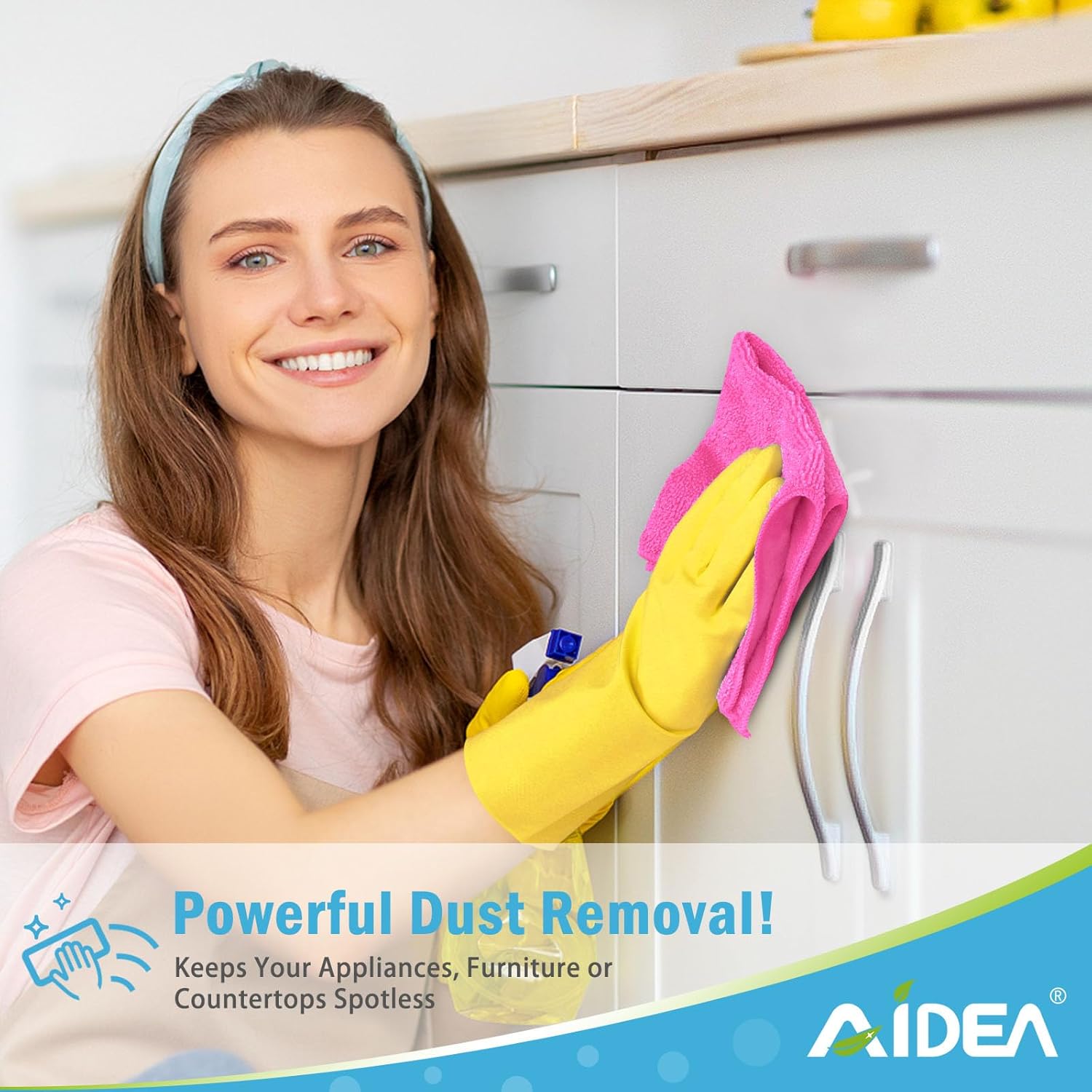 AIDEA Microfiber Cleaning Cloth-12PK, Soft Microfiber Towels for Cars, Absorbent Cleaning Rags