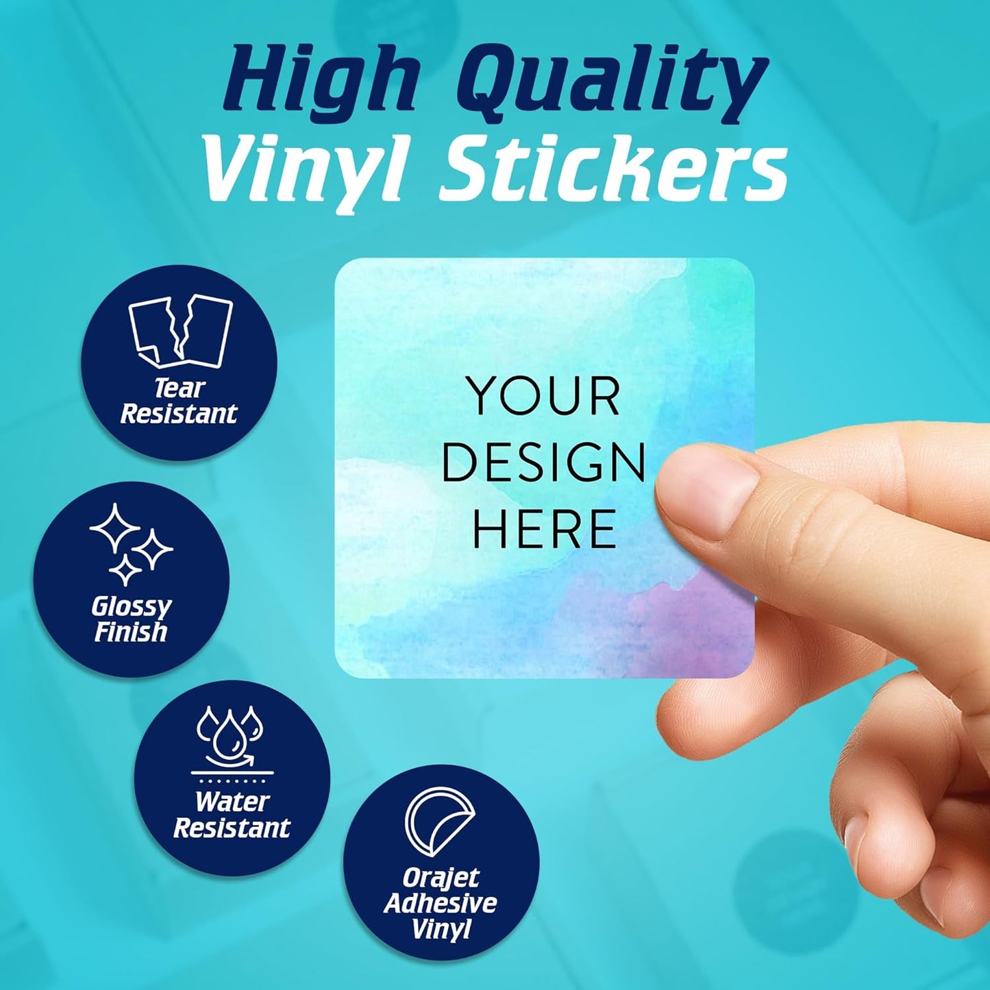 100 Custom Vinyl Stickers - Upload Your own Image, Text, Design, Logo - Personalized Logo Labels