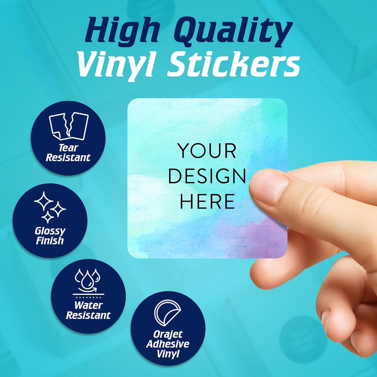 100 Custom Vinyl Stickers - Upload Your own Image, Text, Design, Logo - Personalized Logo Labels