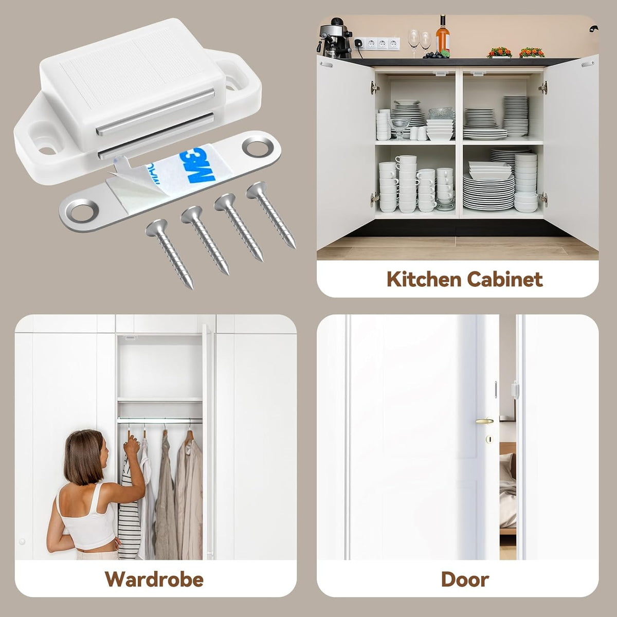 Cabinet Magnetic Catch Door Latch 30LB for Kitchen Drawer Magnets to Stay Closed Magnetic Catch