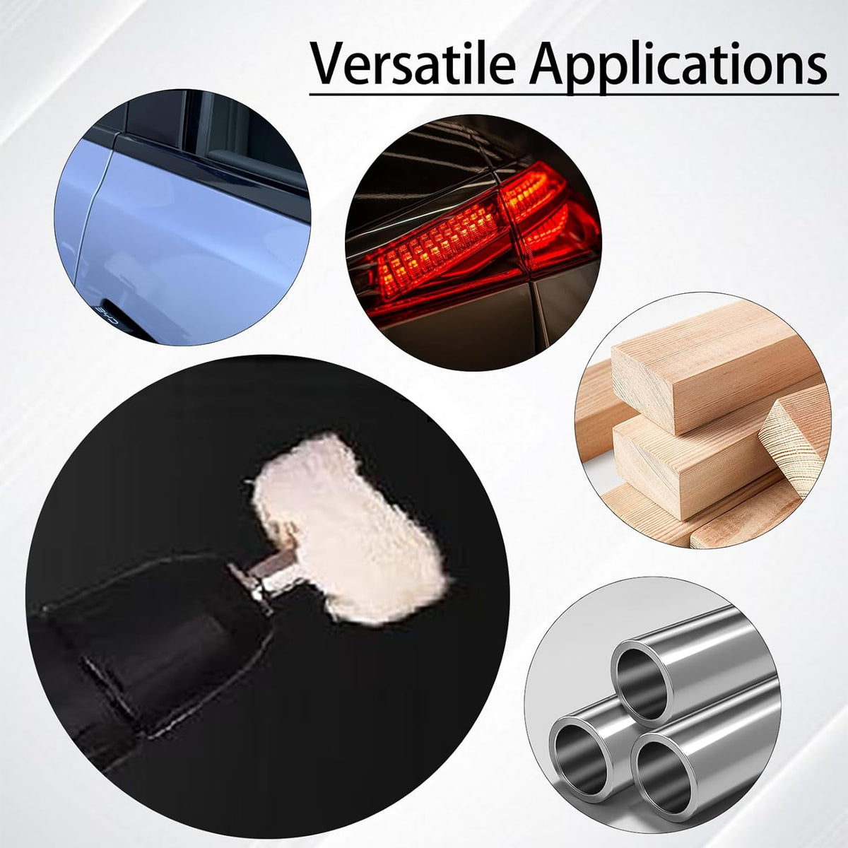 6PCS Buffing Wheels for Drill and 3 PCS Polishing Compounds, Wheel Polishing Kit, Polishing Wheel