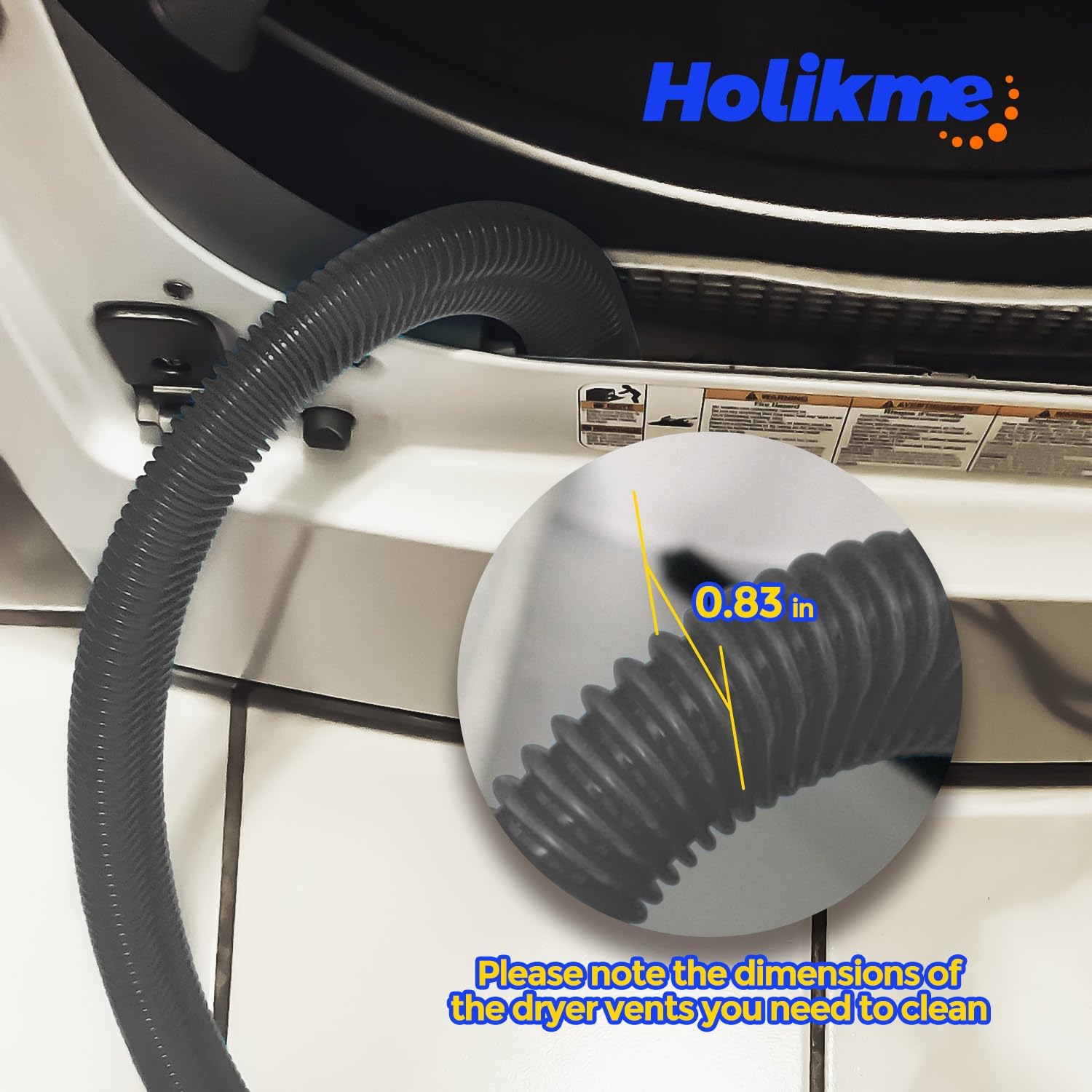 Holikme 2 Pieces Dryer Vent Cleaner Kit, Dryer Lint Vacuum Attachment and Flexible Dryer Lint