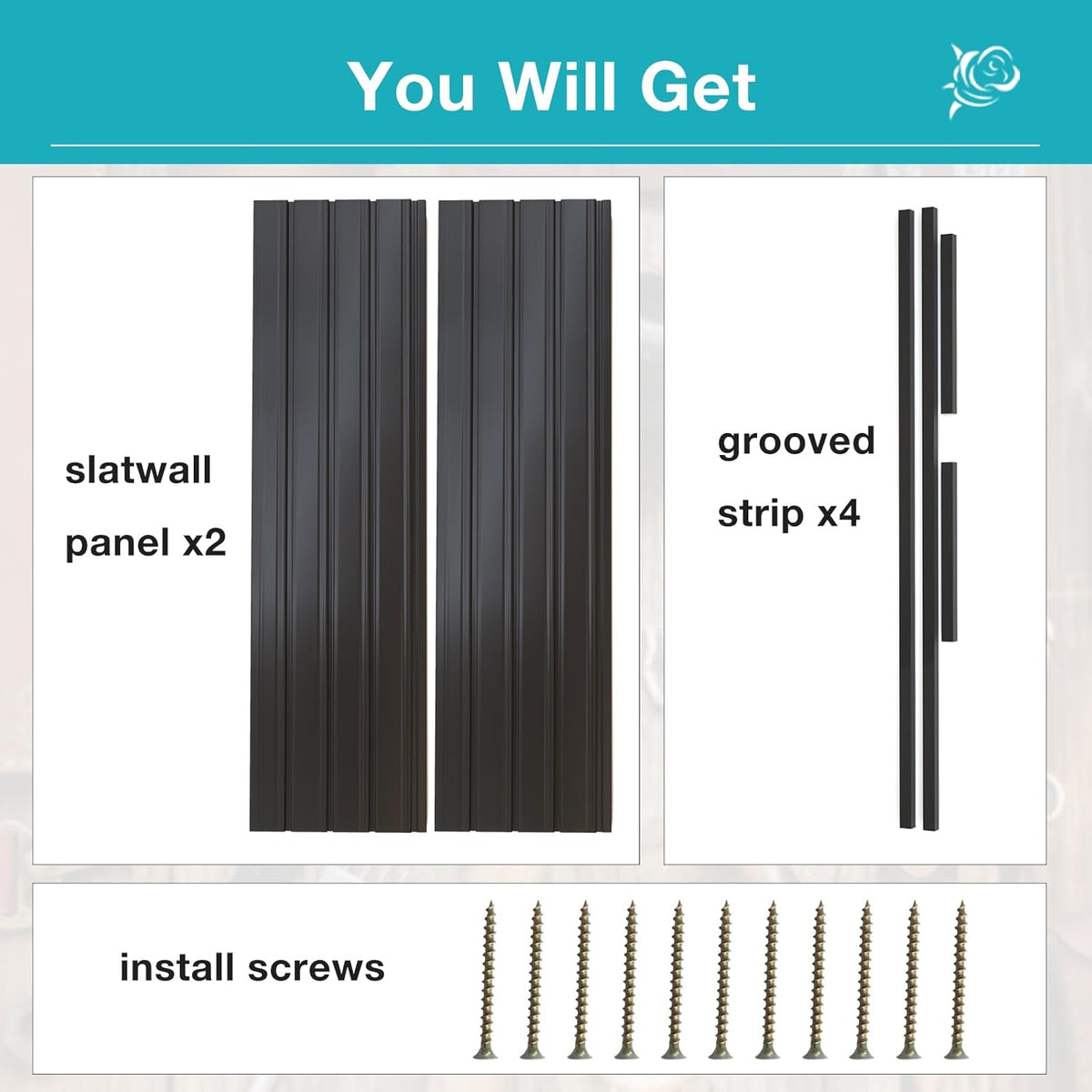 NeatiEase Slatwall Panel Wall Storage Systems, 2 x 4ft Slat Wall Paneling Garage Wall Organizer
