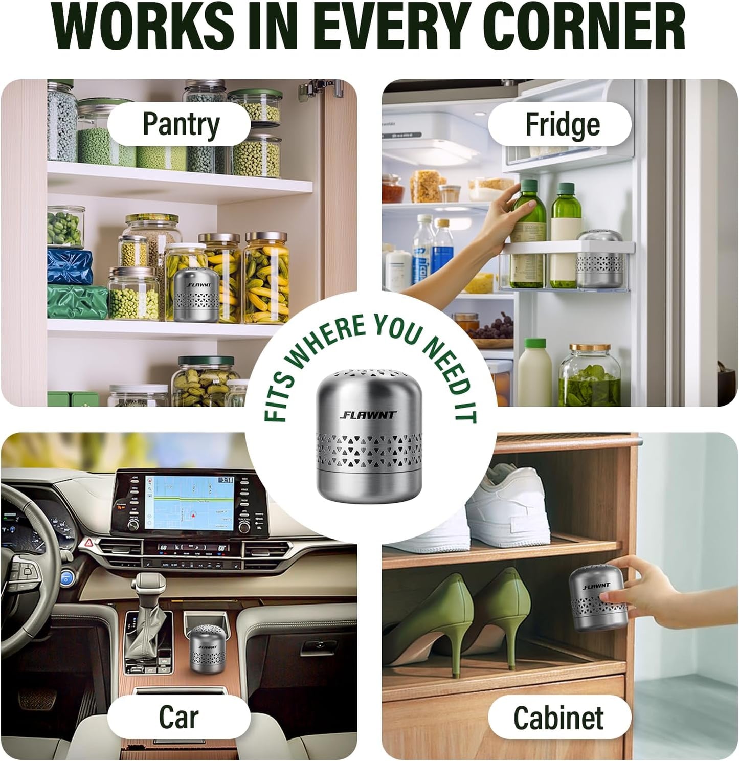Fridge Deodorizer, 10-Year Odor Eliminator for Refrigerator, No Refills or Fragrance, More