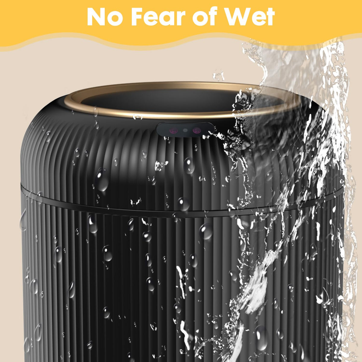 Bathroom Trash Can Automatic Touchless，3 Gallon Smart Motion Sensor Trash Bin with Lid，Plastic