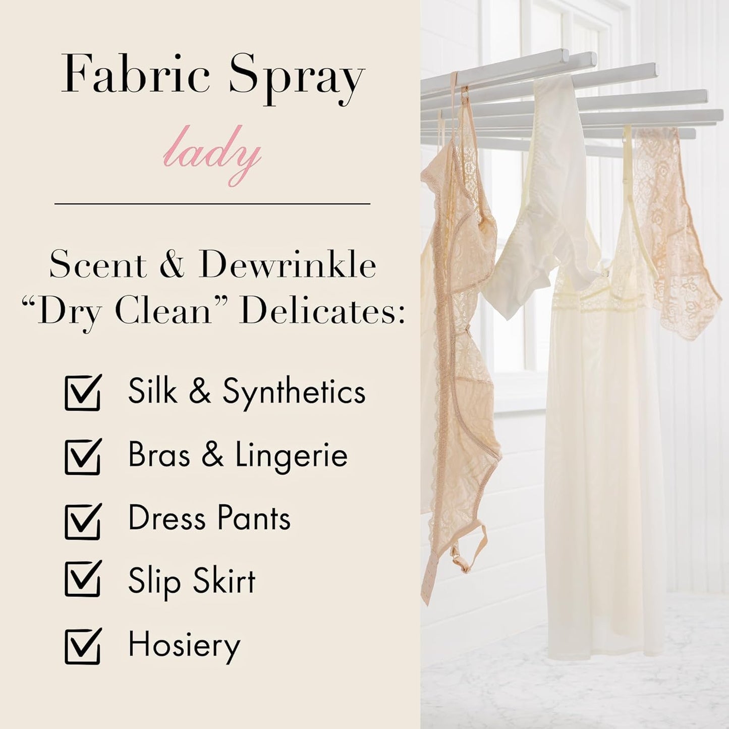 The Laundress Delicate Fabric Spray, Wrinkle Release Spray, Upholstery and Linen Spray, Silk &