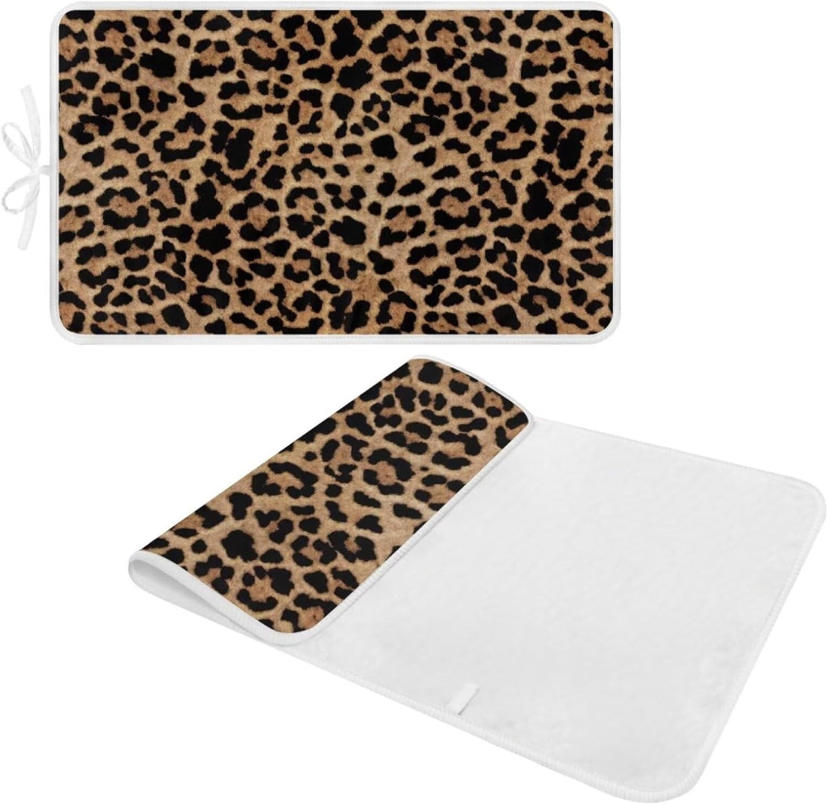 Leopard Print Iron Mat Blanket Travel Foldable Ironing Pad Fabric Ironing Board Cover for Top of