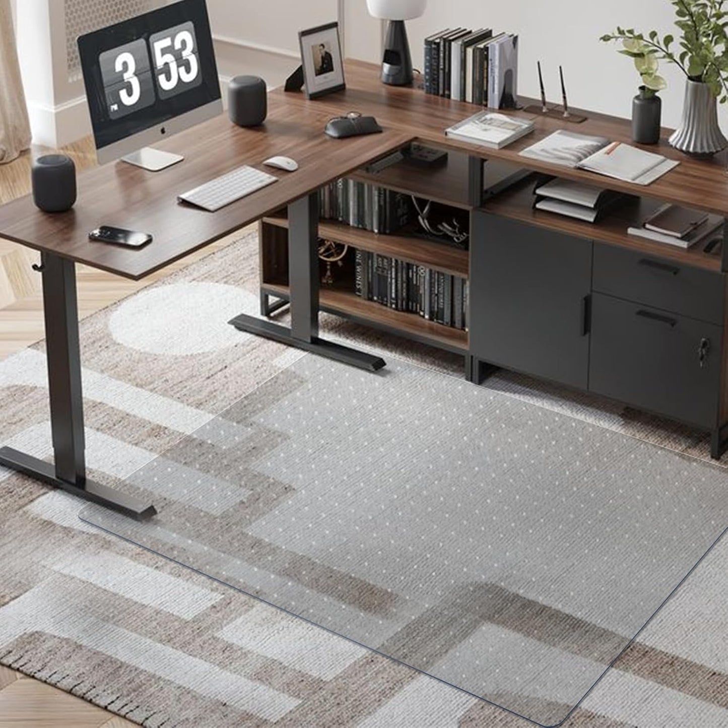 Azadx Chair Mat for Carpet 48"x 36" with Lip Chair Mat for Carpeted Floors, Office Chair Mat for
