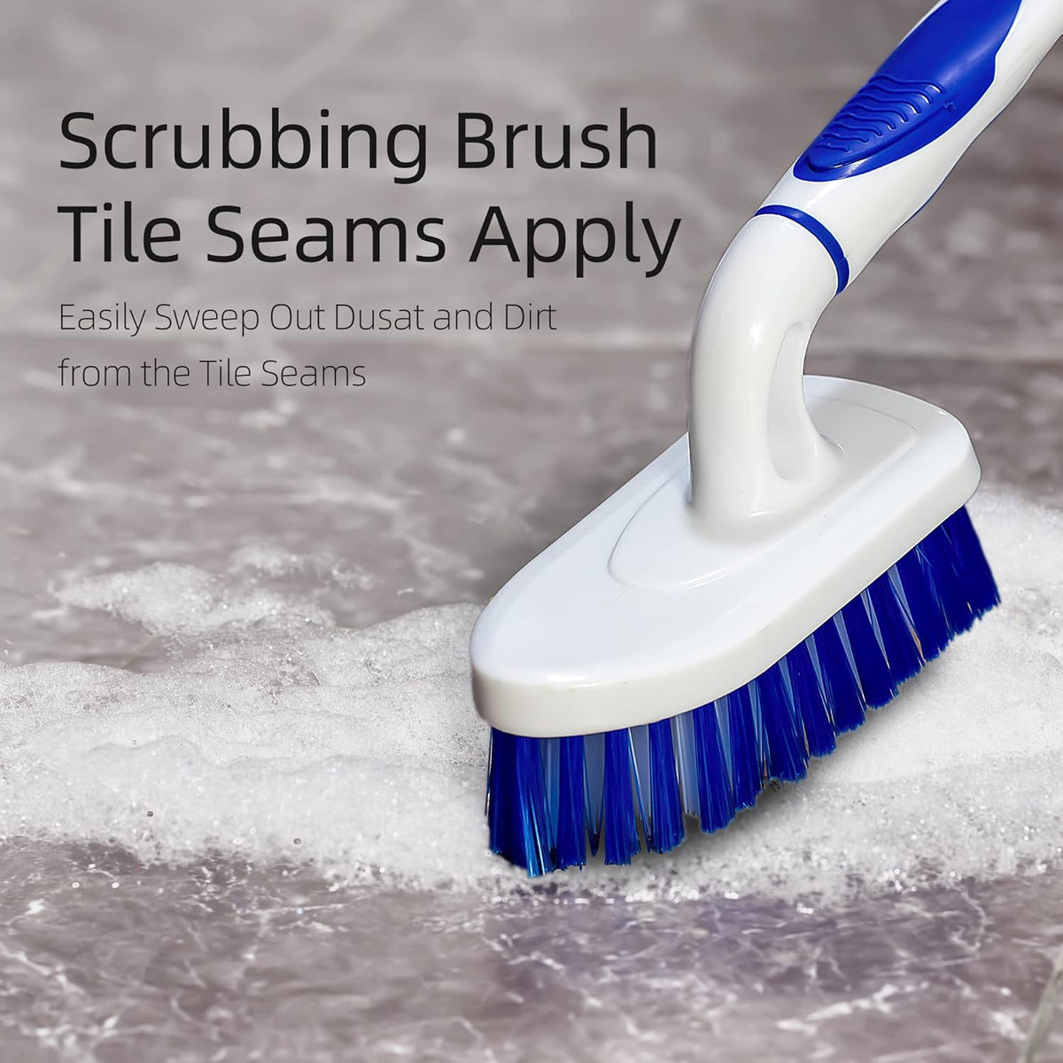2-Pack Scrub Brush for Cleaning with Long Handle,Medium Firm Brush Bathroom Cleaning Supplies and