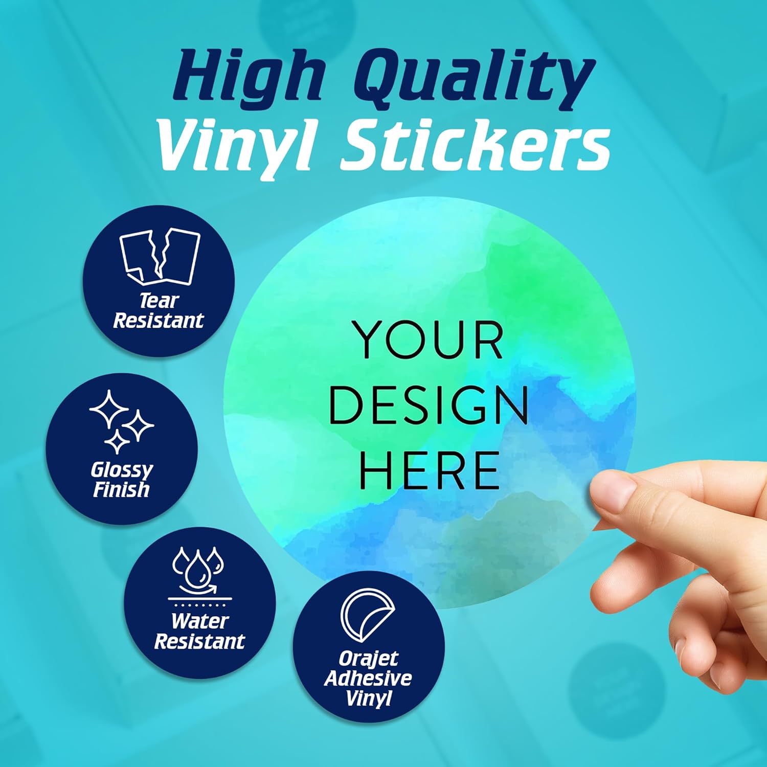 100 Custom Vinyl Stickers - Upload Your own Image, Text, Design, Logo - Personalized Logo Labels