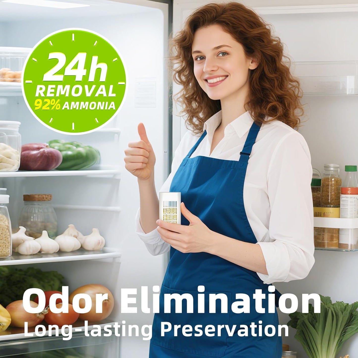 Strongest Refrigerator Deodorizer Odor Eliminator - 24h Fast Odor Removal, 12Months Long-Lasting