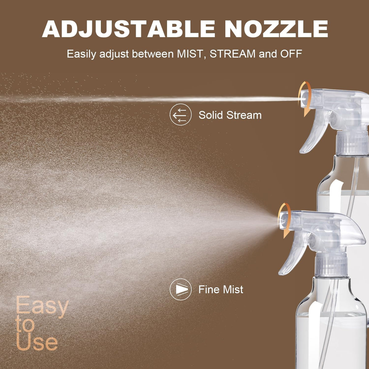 Airbee Plastic Spray Bottles (2-Pack, 16.9 Oz) Spraying, Clear – view 3
