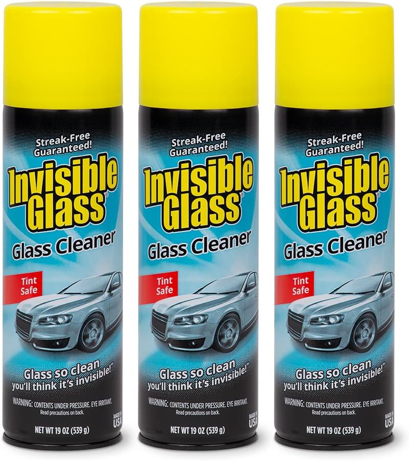 Invisible Glass 91164-3PK Premium Aerosol Glass and Window Cleaner for Auto and Home Cleans Glass