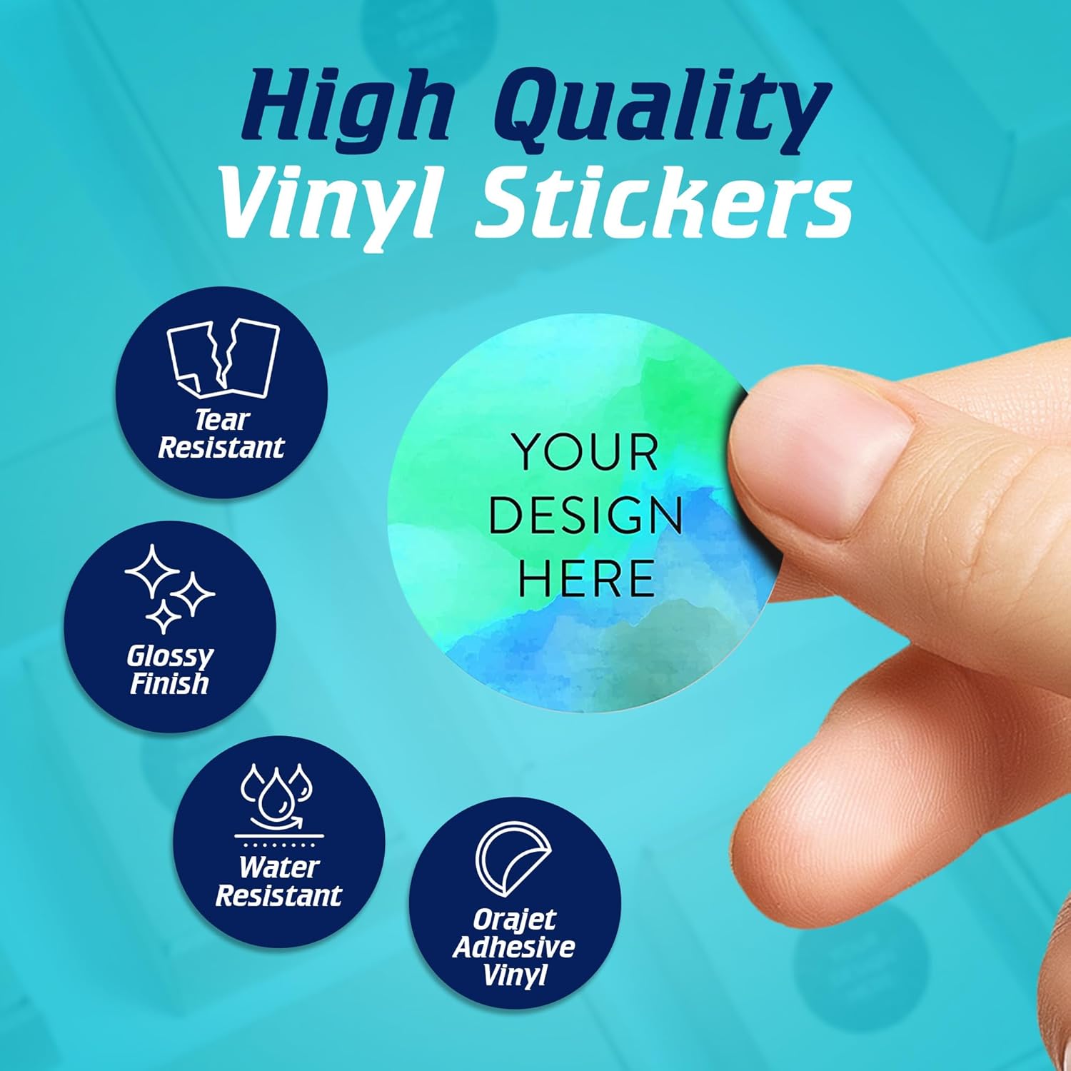 100 Custom Vinyl Stickers - Upload Your own Image, Text, Design, Logo - Personalized Logo Labels
