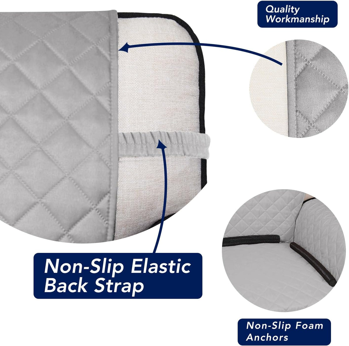 PureFit Reversible Quilted Sofa Cover, Water Resistant Slipcover Furniture Protector, Washable
