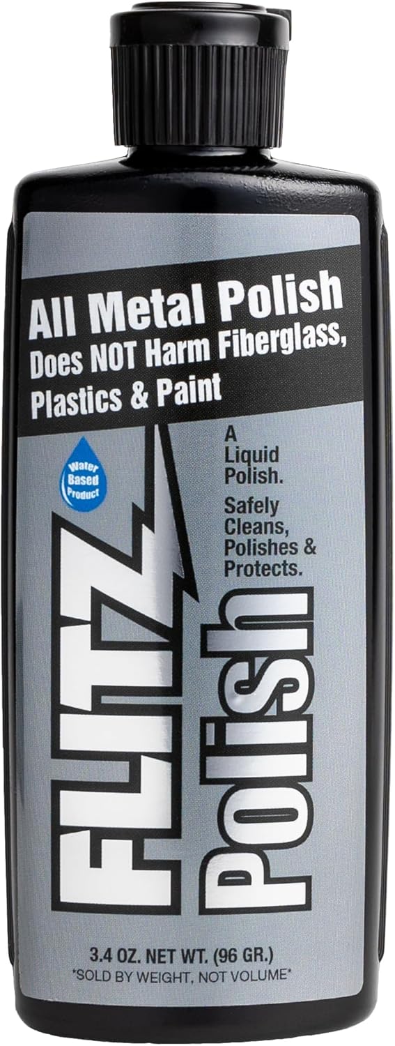Flitz Multi Purpose Metal Polish Liquid - 3.4oz Bottle of USA-Made Tarnish Remover - For Aluminum