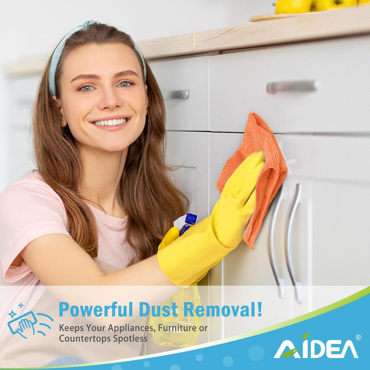 AIDEA Microfiber Cleaning Cloth-12PK, Soft Microfiber Towels for Cars, Absorbent Cleaning Rags