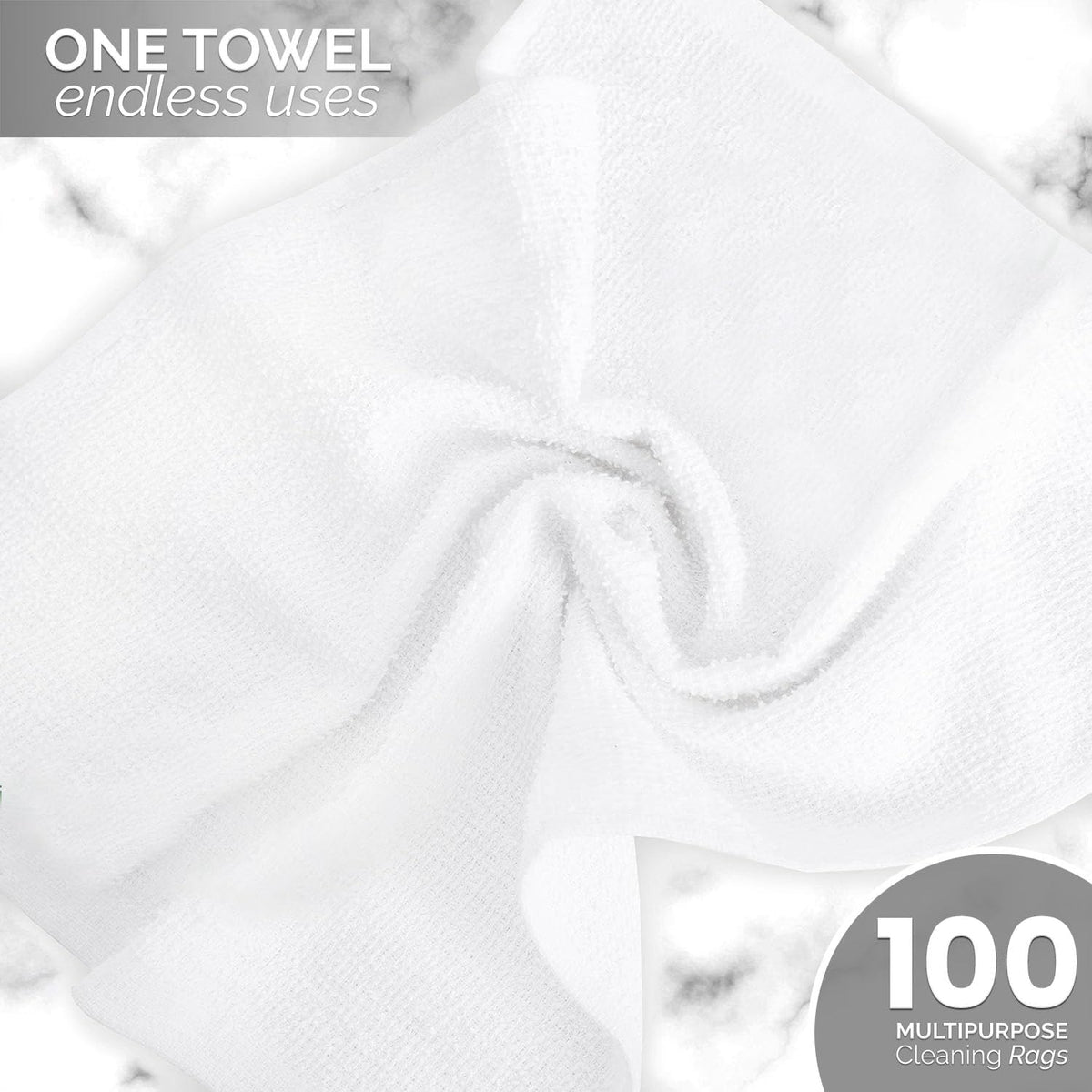 Terry Bar Mop Towels (Value Pack of 100) Size 14"x17" – Absorbent and Durable, Multipurpose