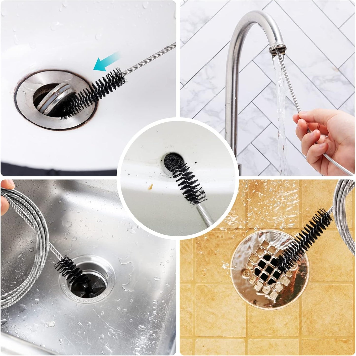 Drain Brush Pipe Cleaning Brush Slim Drain Hole Cleaning Tool Hose Flexible Feeding Tube Cleaning