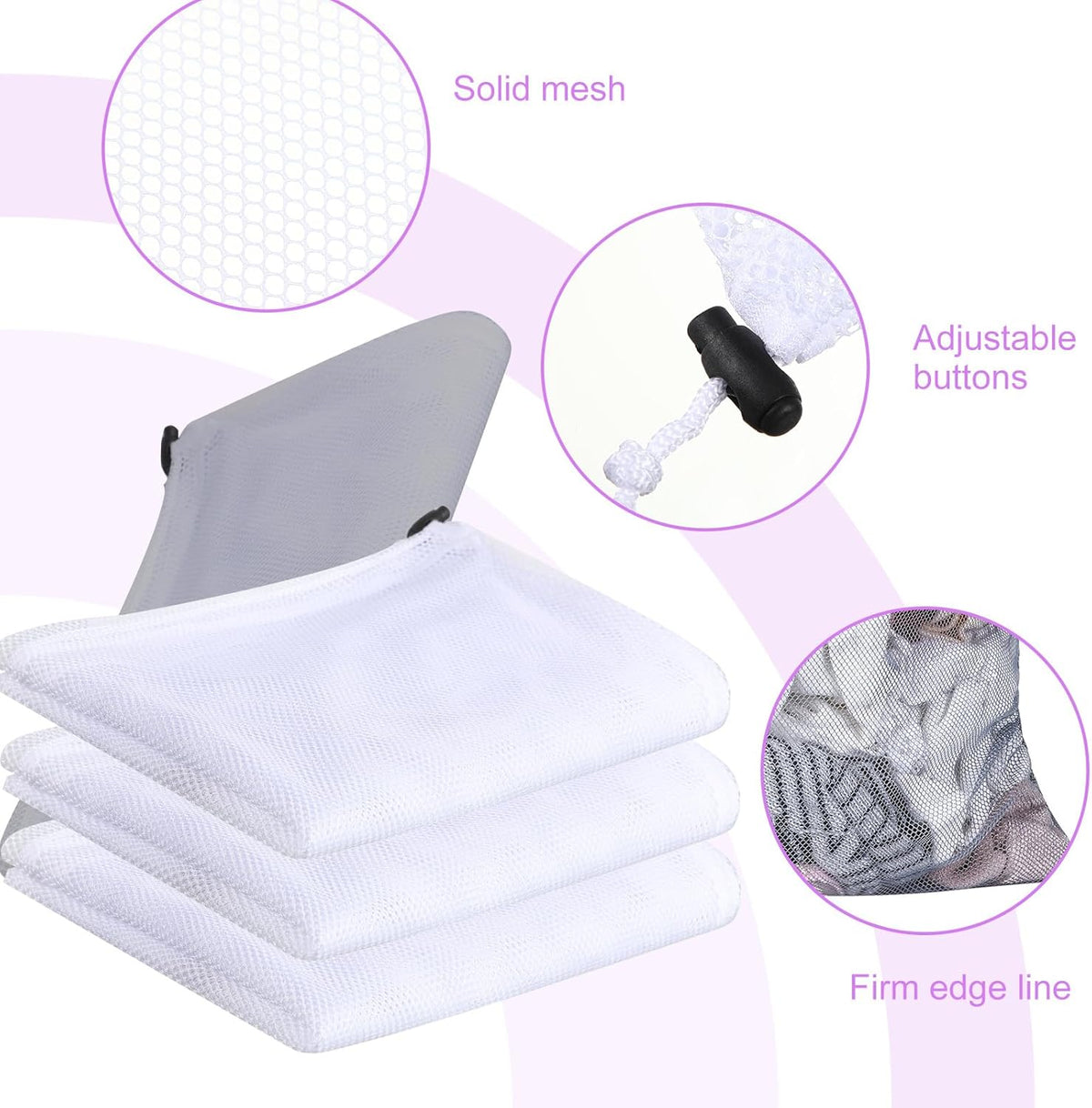 Berlune 30 Pack 24 x 36 Inches Large Mesh Bags for Laundry, Wash bags, Sturdy Mesh Material Closed