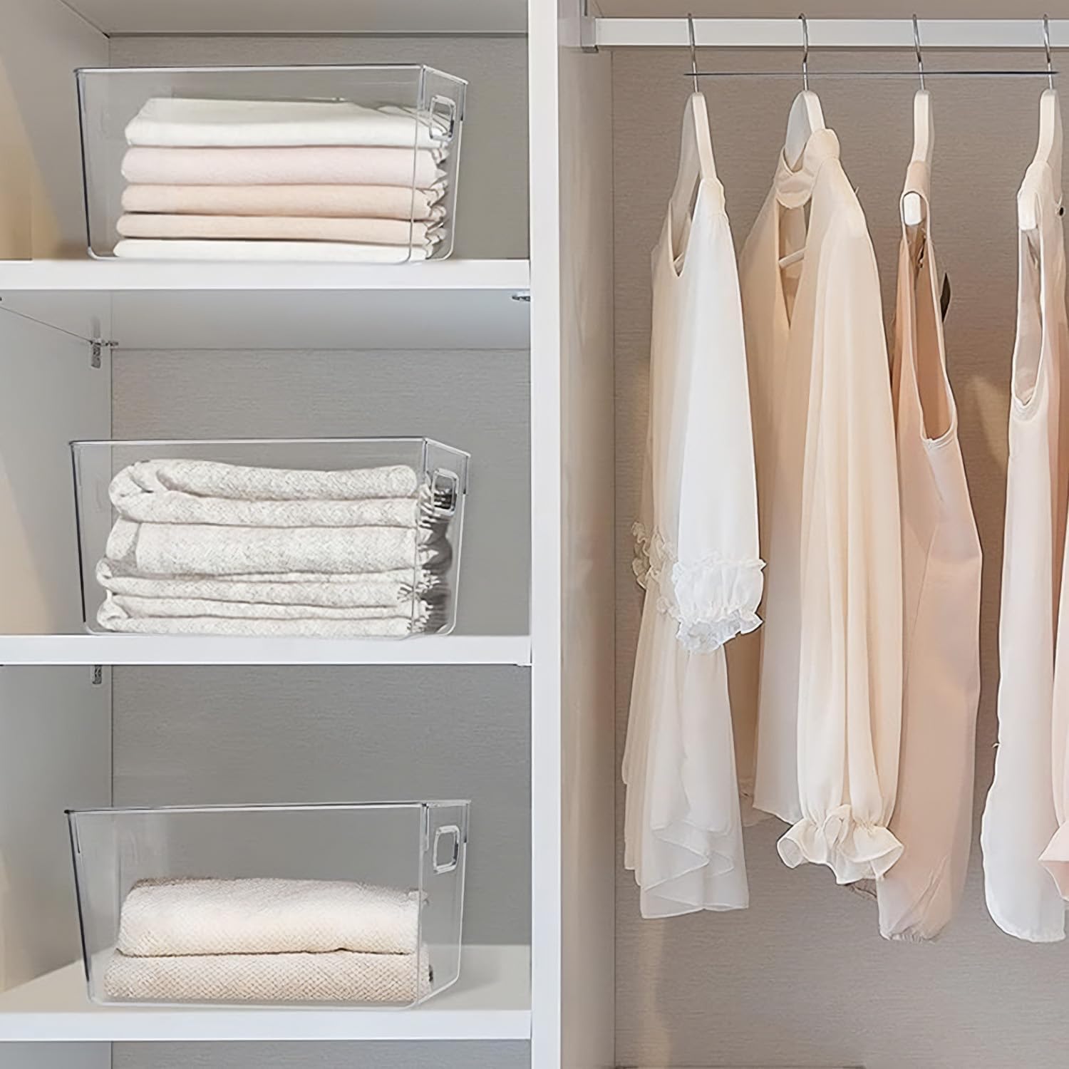 Clear Extra Large Plastic Storage Bins, Perfect for Pantry Organizers and Storage Containers Fridge