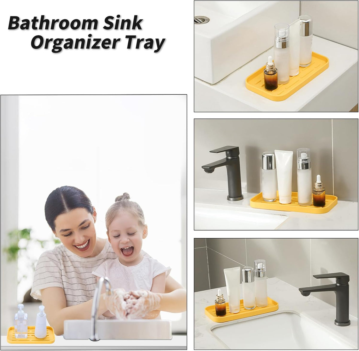 Silicone Kitchen Sink Organizer Tray for Multiple Usage,Easy Clean,Eco-Friendly Sponges Holder for