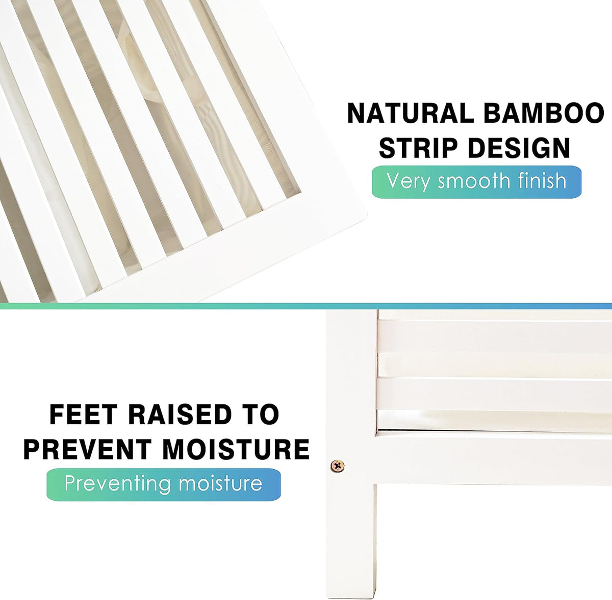 SMIBUY Double Laundry Hamper with Lid, 120L Bamboo Laundry Basket with Removable Liner Bag