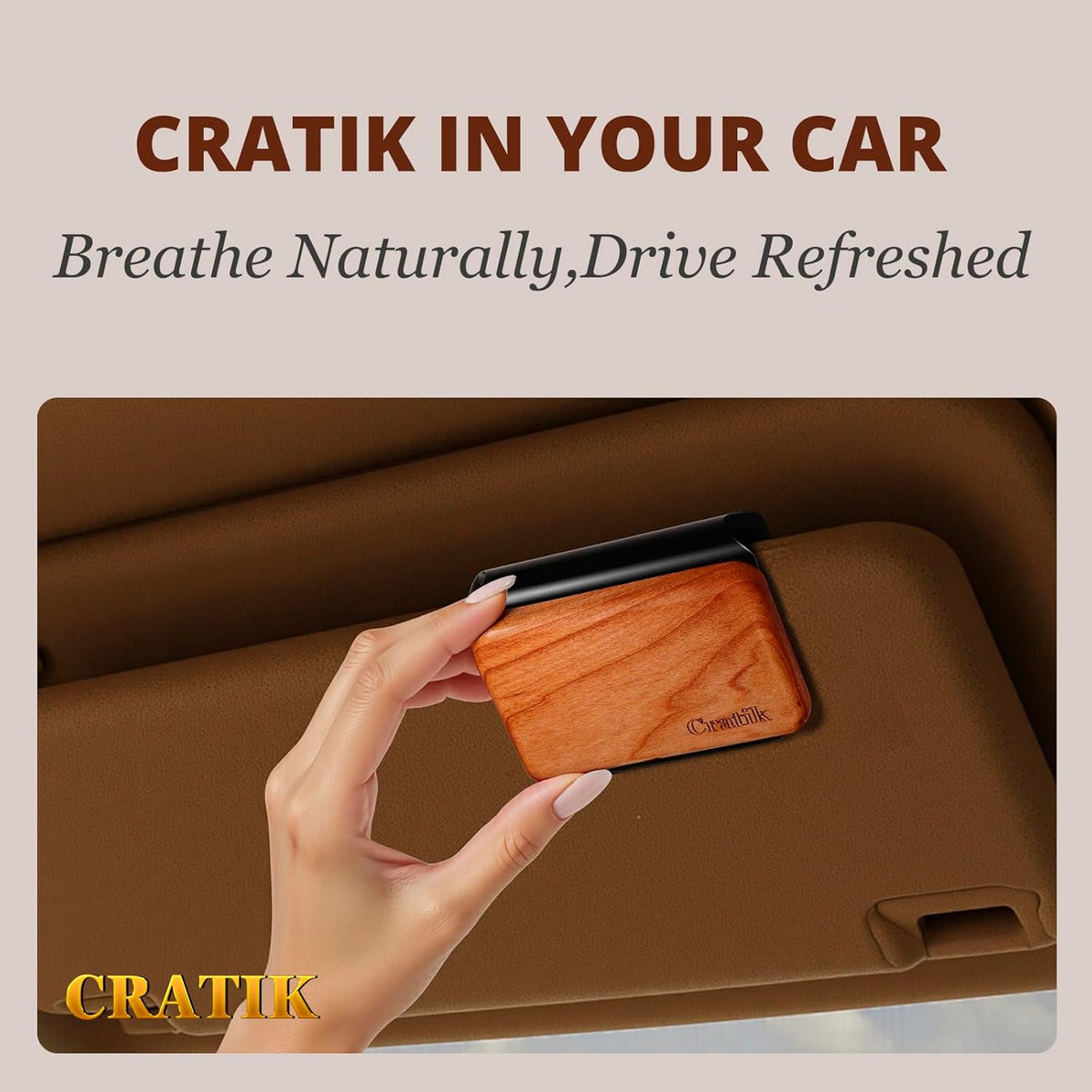 Car Air Freshener - Wood Air Freshener - Car Odor Eliminator for Visor Clip-Variety Scent Refill